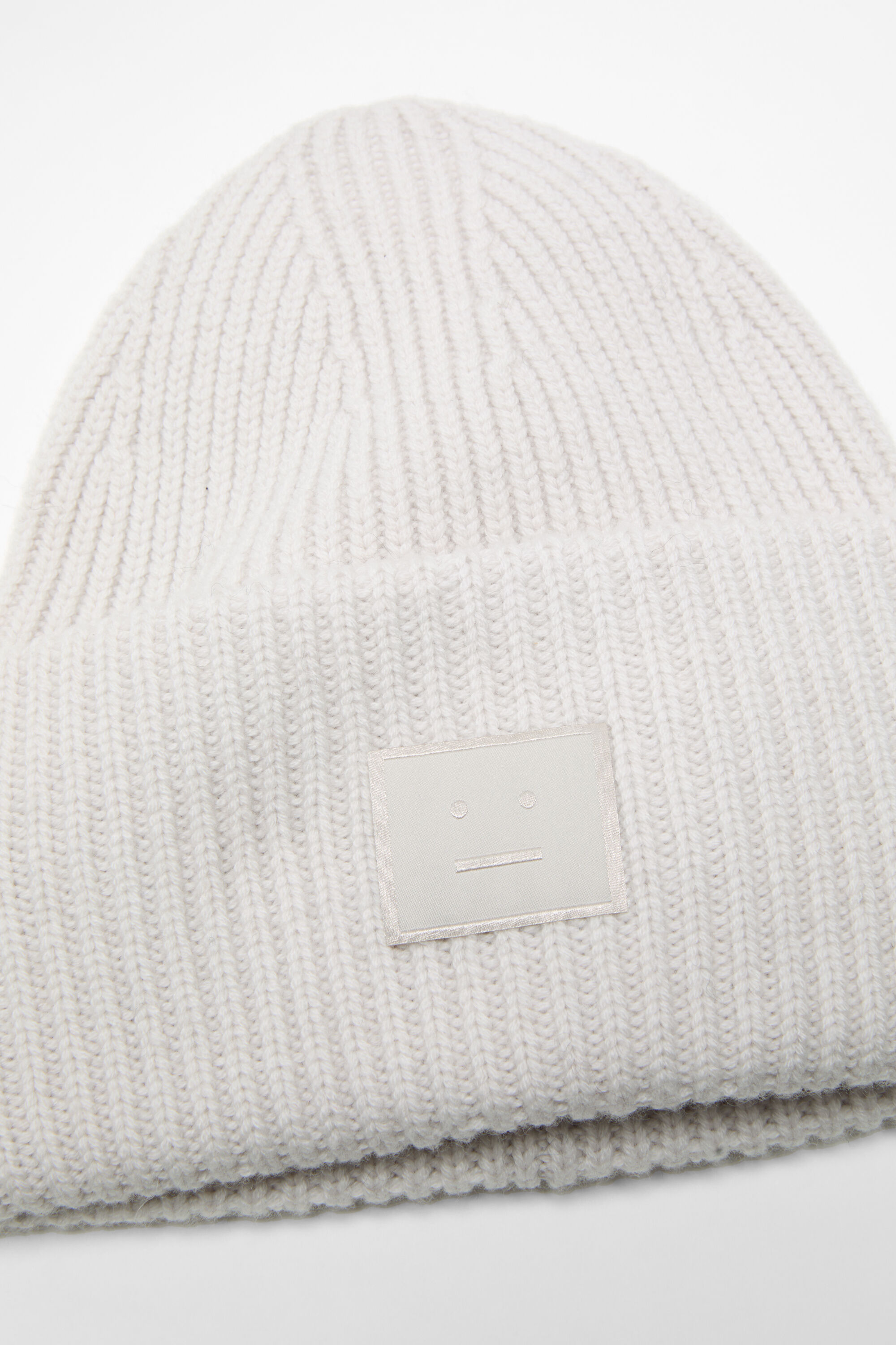 Acne Studios - Large face logo beanie - Yak - Light grey