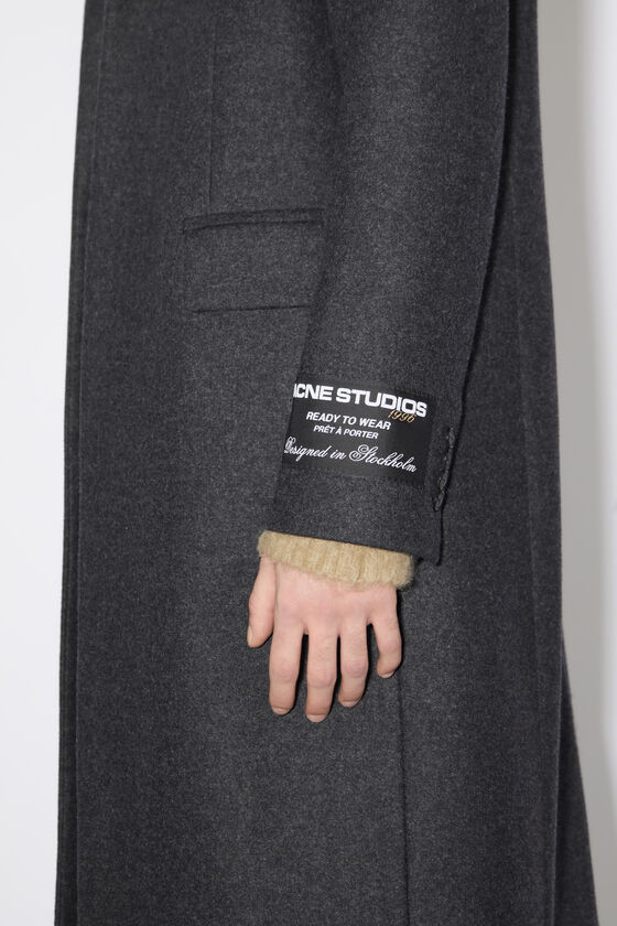 Acne Studios - Single-breasted wool blend coat - Dark Grey Melange