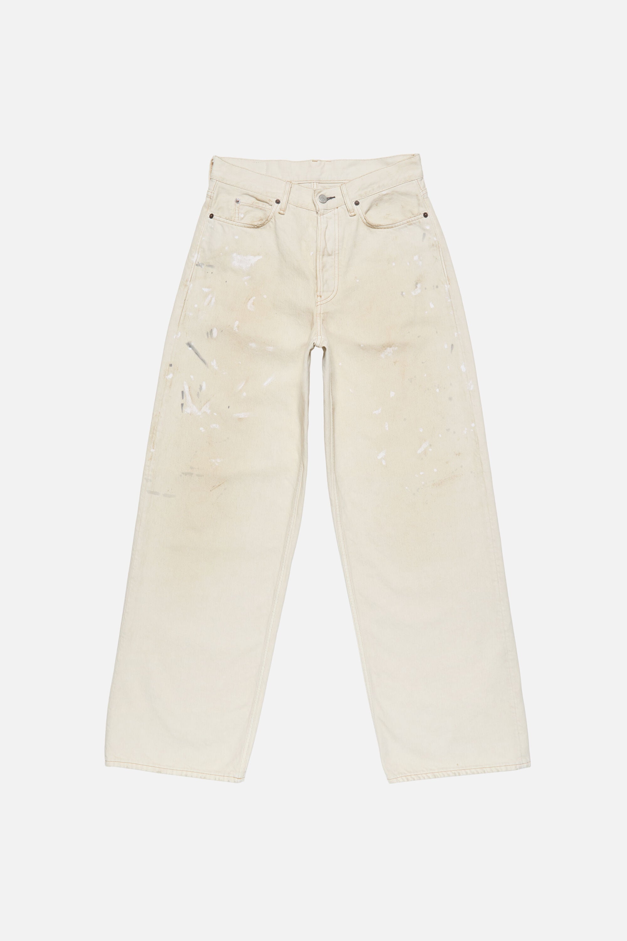 Acne Studios - Loose fit jeans with leather pockets - White