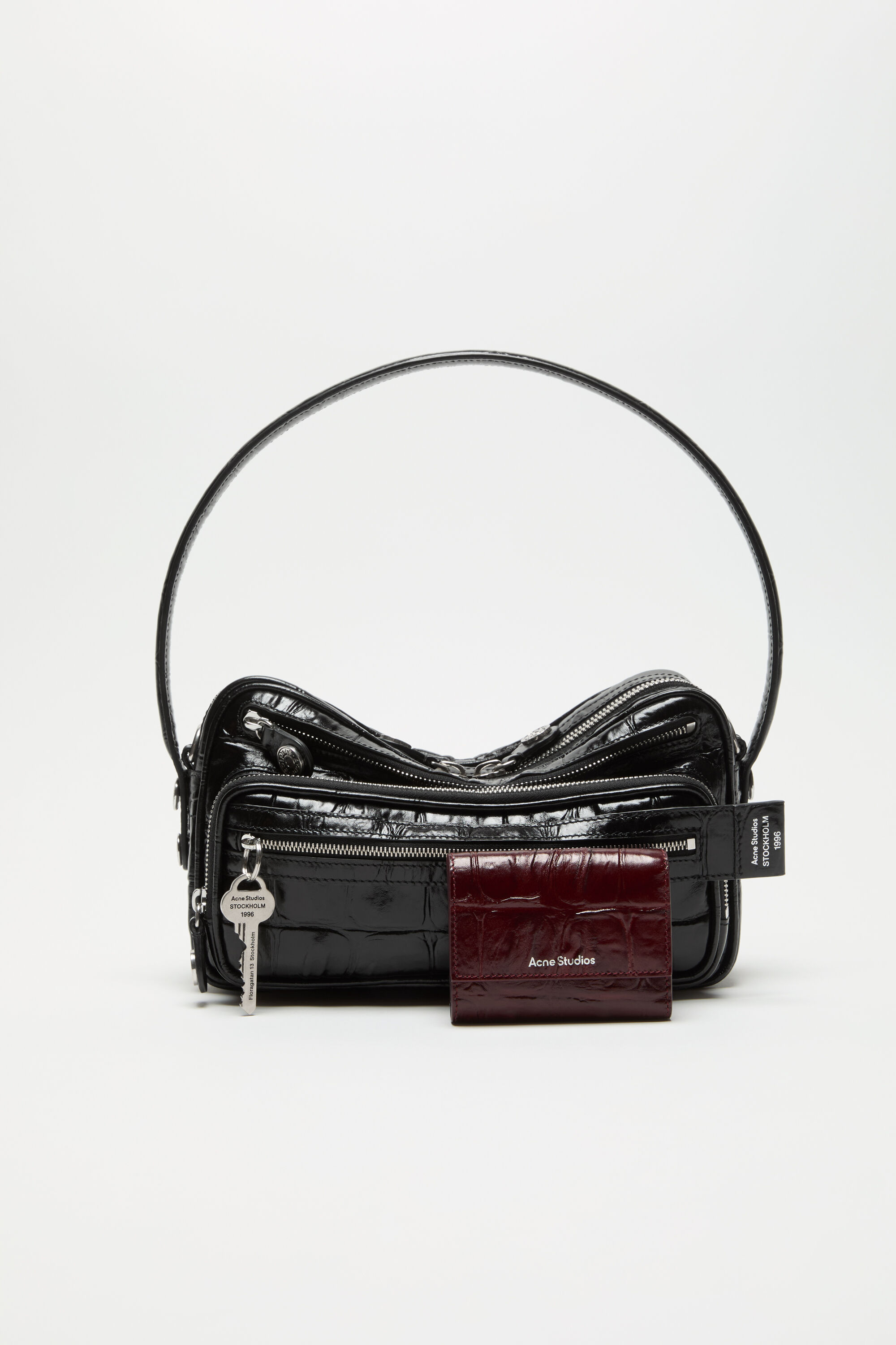 Acne Studios - 3つ折りレザーウォレット - バーガンディ