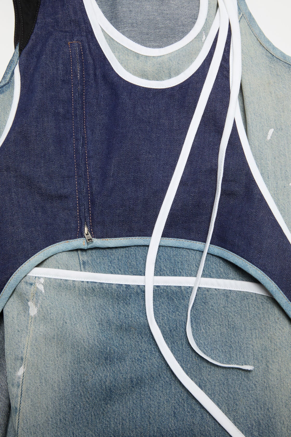 Asymmetrical Denim Mini Dress, Indigo/blue, 2000x