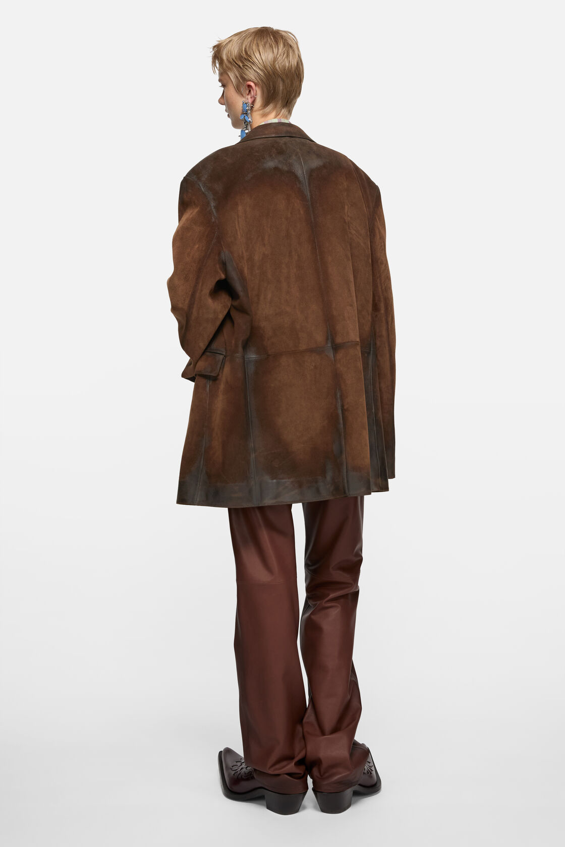 Suede suit jacket, Cognac brown, 2000x