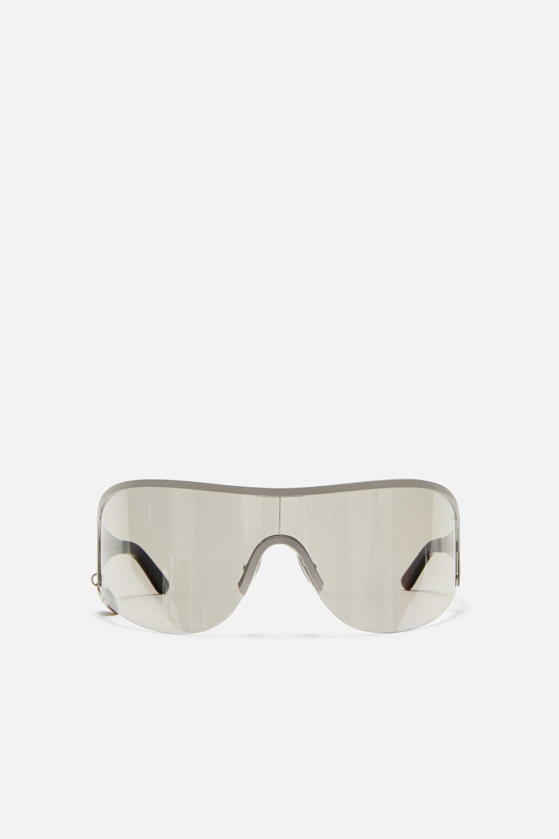 Metal shield sunglasses, Silver/transparent, 2000x