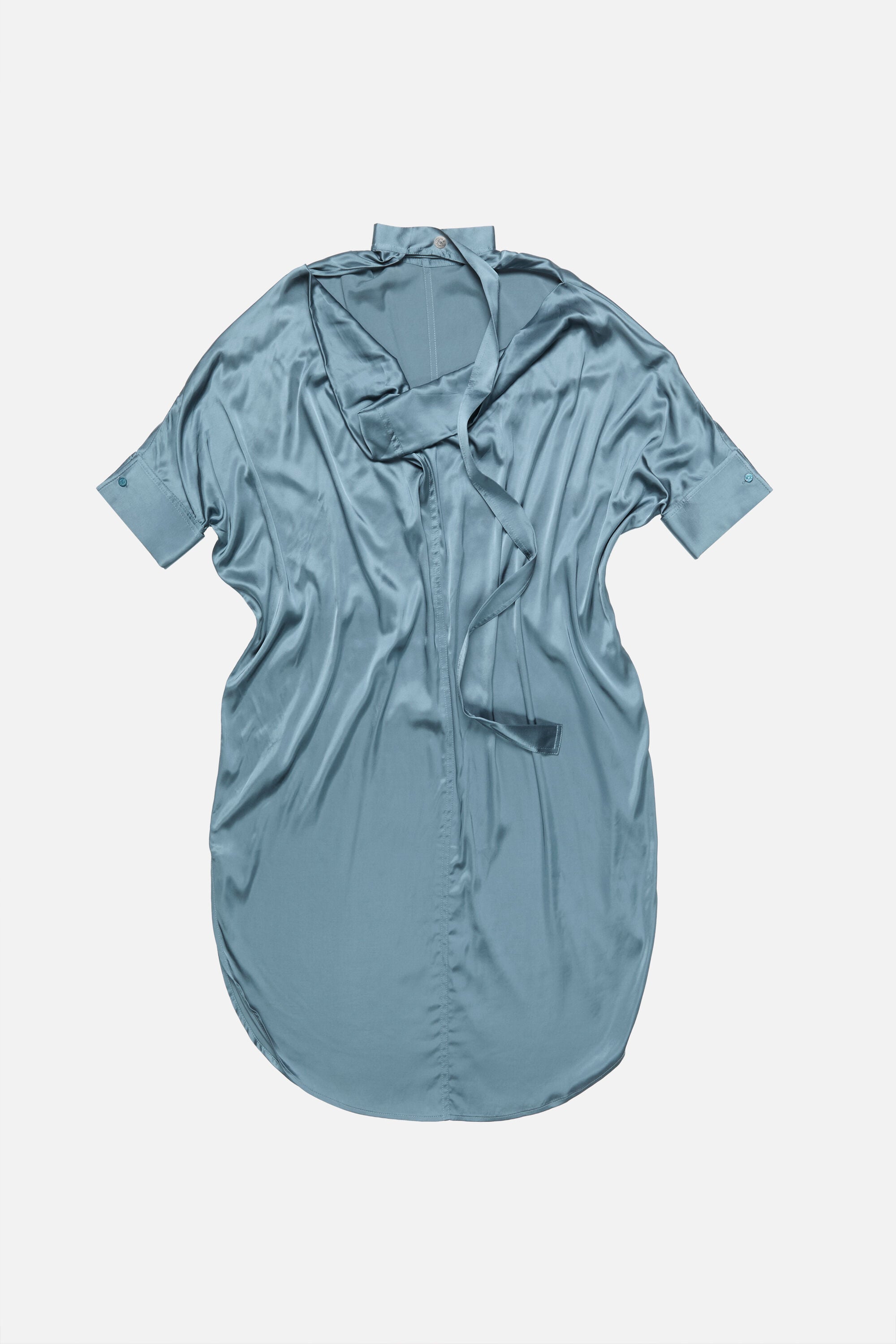acne studios シルクブラウス Acne Studios - スカーフ付きシルクブラウス - グリーン/オレンジ