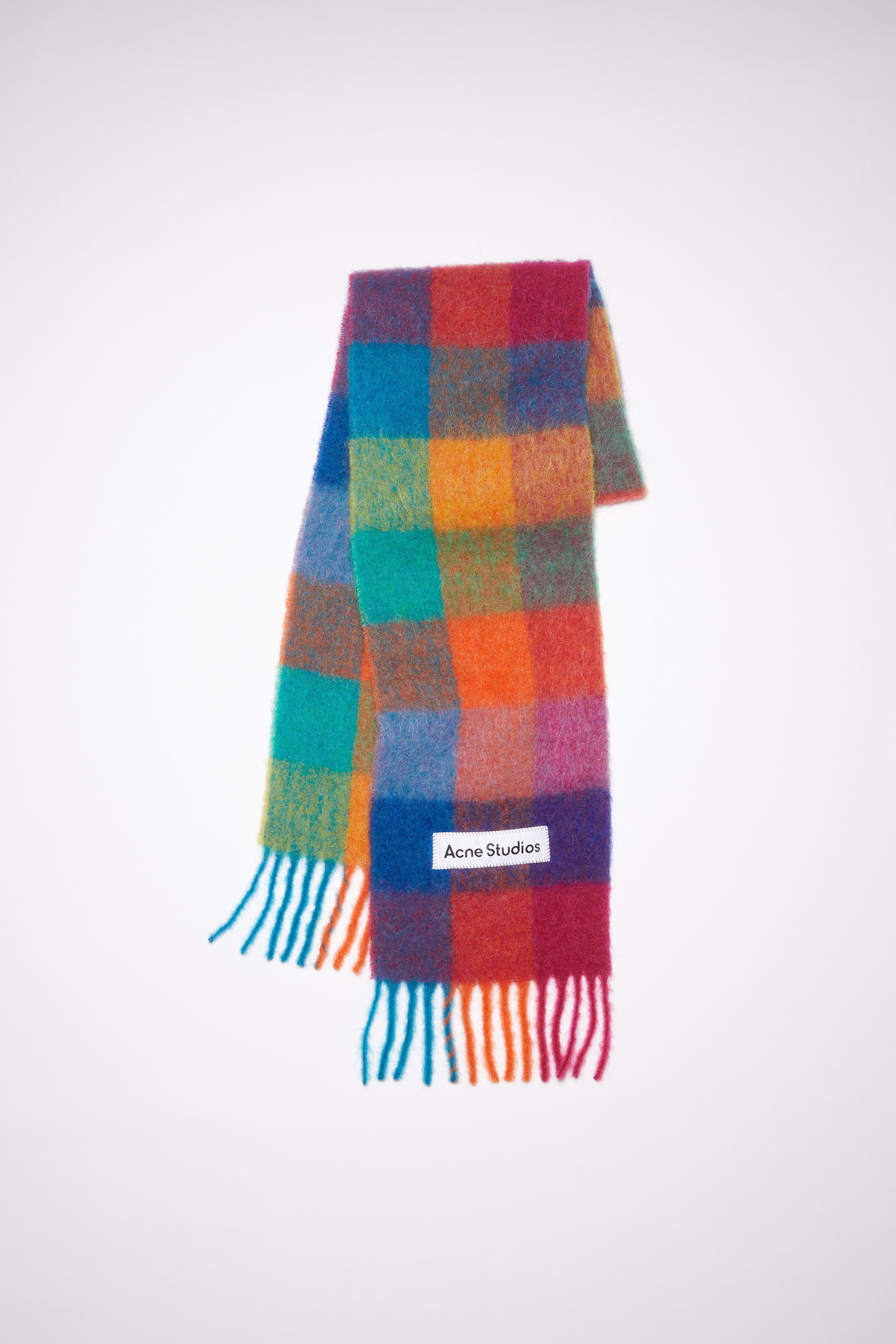 Mohair checked scarf
