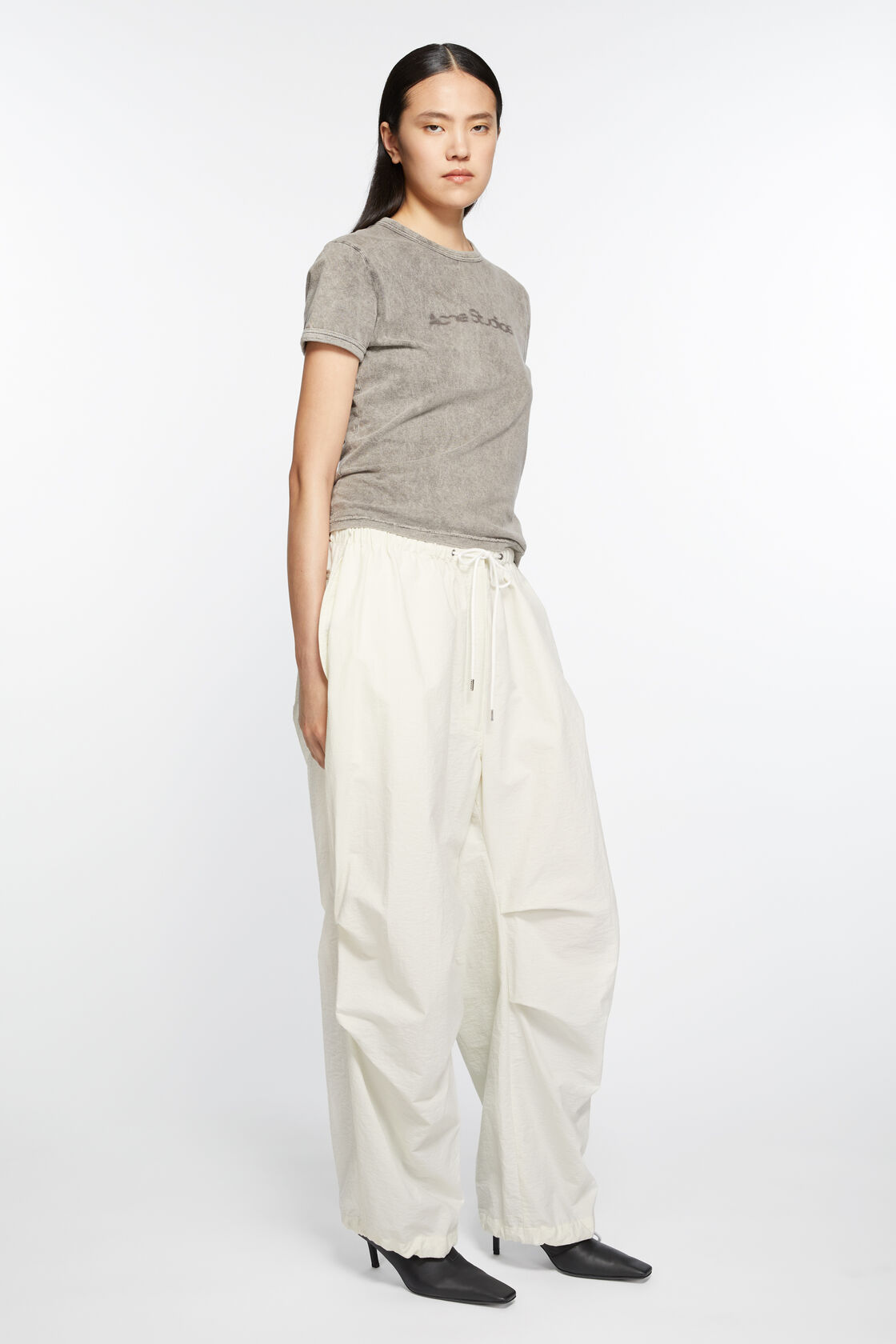 Relaxed fit trousers, White, 2000x
