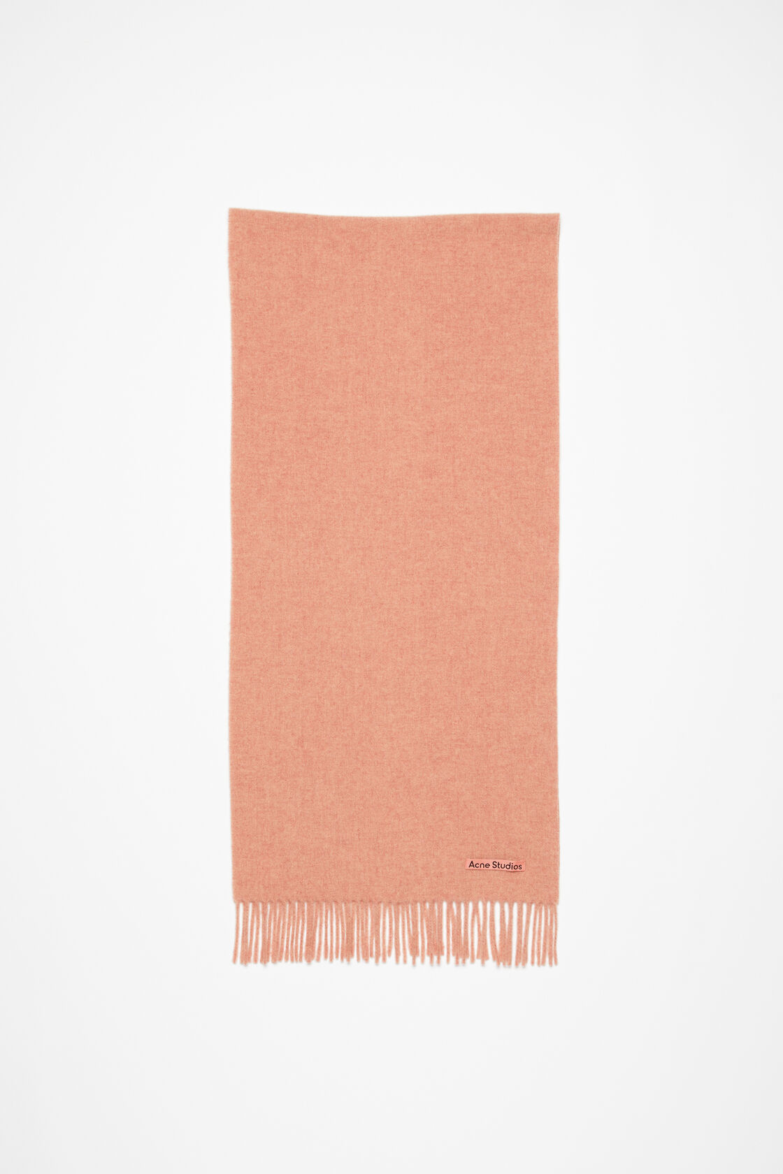 Fringe wool scarf - Narrow, Rose Melange, 2000x