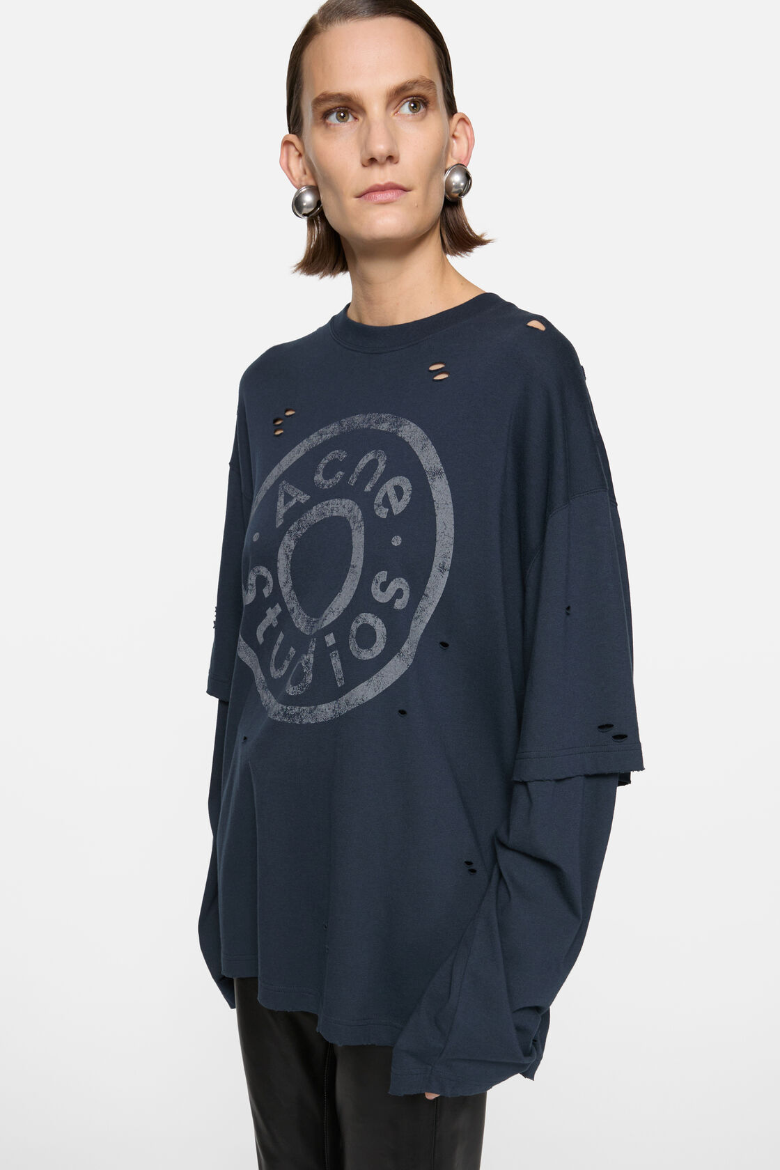 Layered logo t-shirt, Dark navy, 2000x
