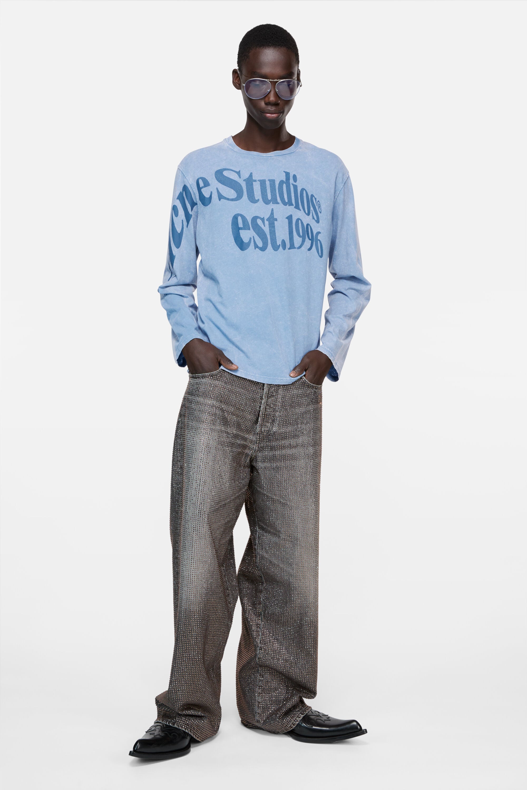 Resurrection セーター　セットアップ Acne Studios - ロゴTシャツ - リラックスフィット - ダーティーブルー