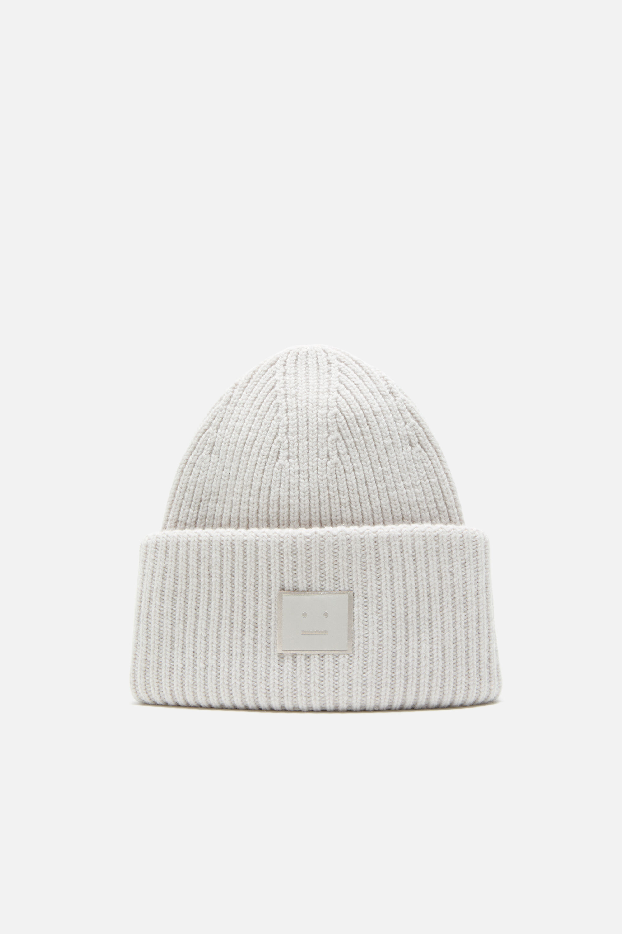 Acne Studios - Large face logo beanie - Yak - Light grey