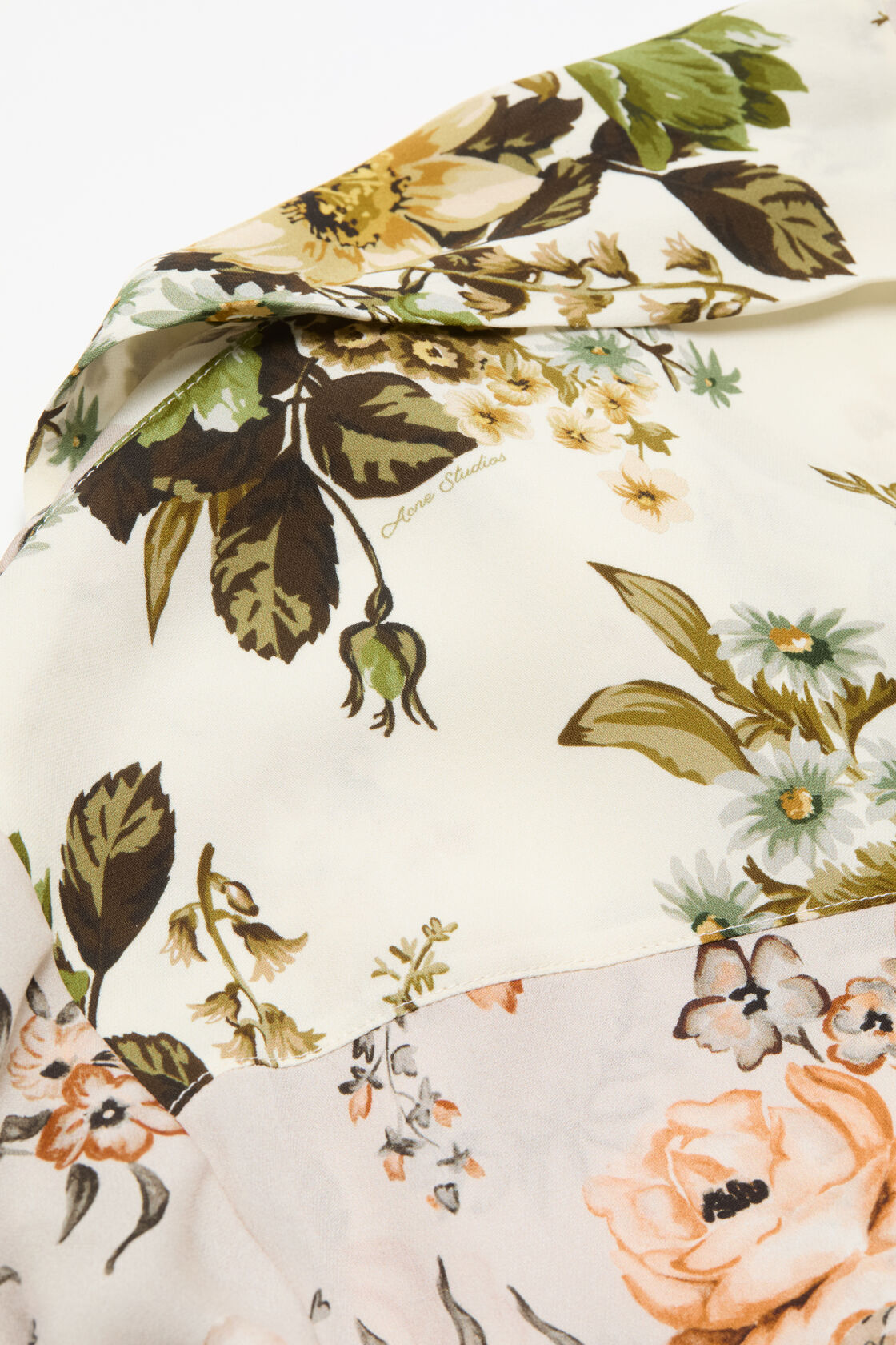 Silk shirt dress, Beige/white, 2000x