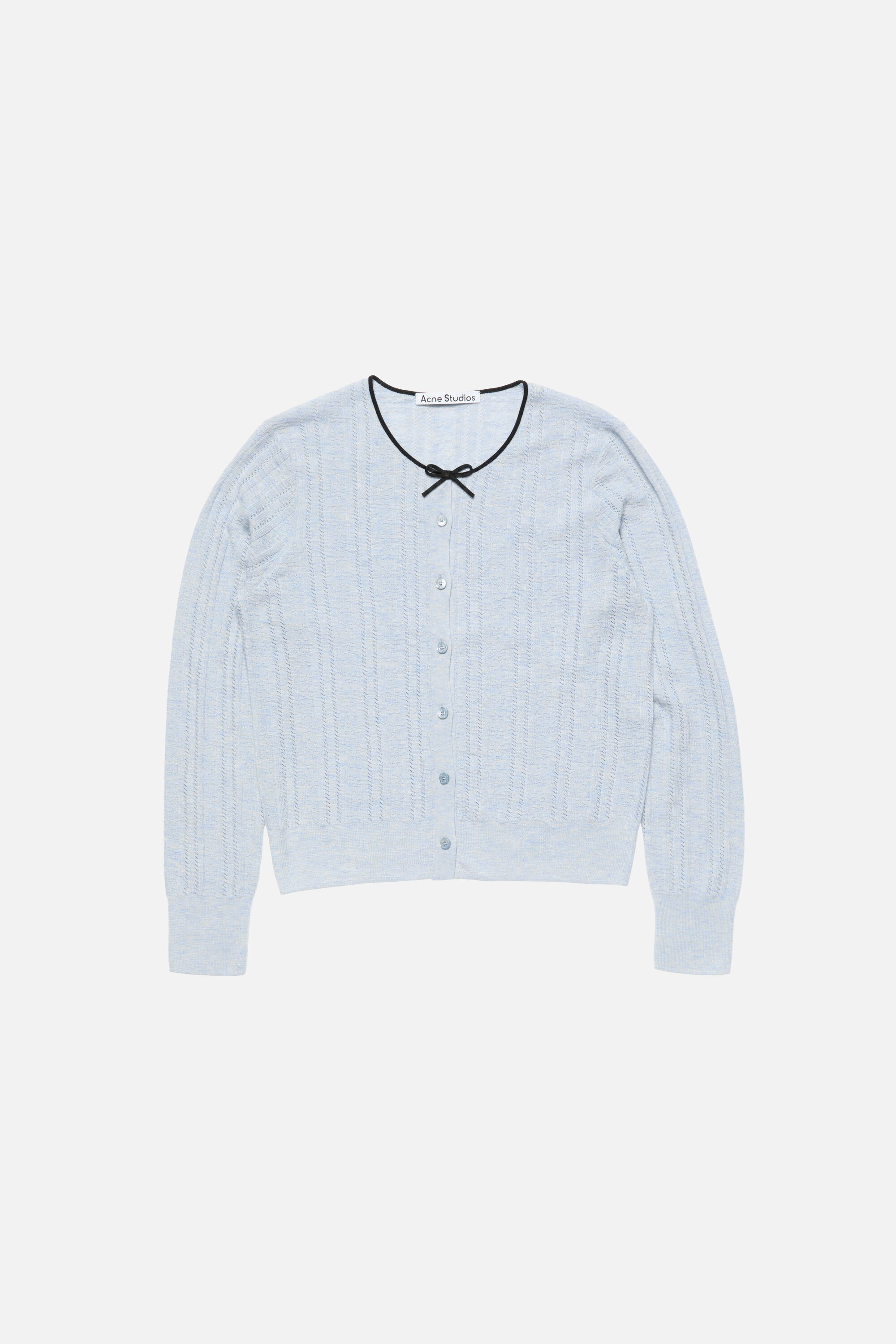 Acne Studios - ACNE STUDIOS(アクネ ストゥディオズ) カーディガン サイズXXS XS レディース - ライトブルー 長袖 Acne Studios - リボン付きシルクカーディガン - ライトブルー