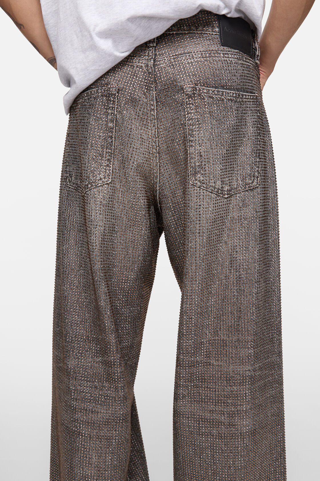 寬鬆萊茵石牛仔褲 - 1981, 洗舊黑, 2000x