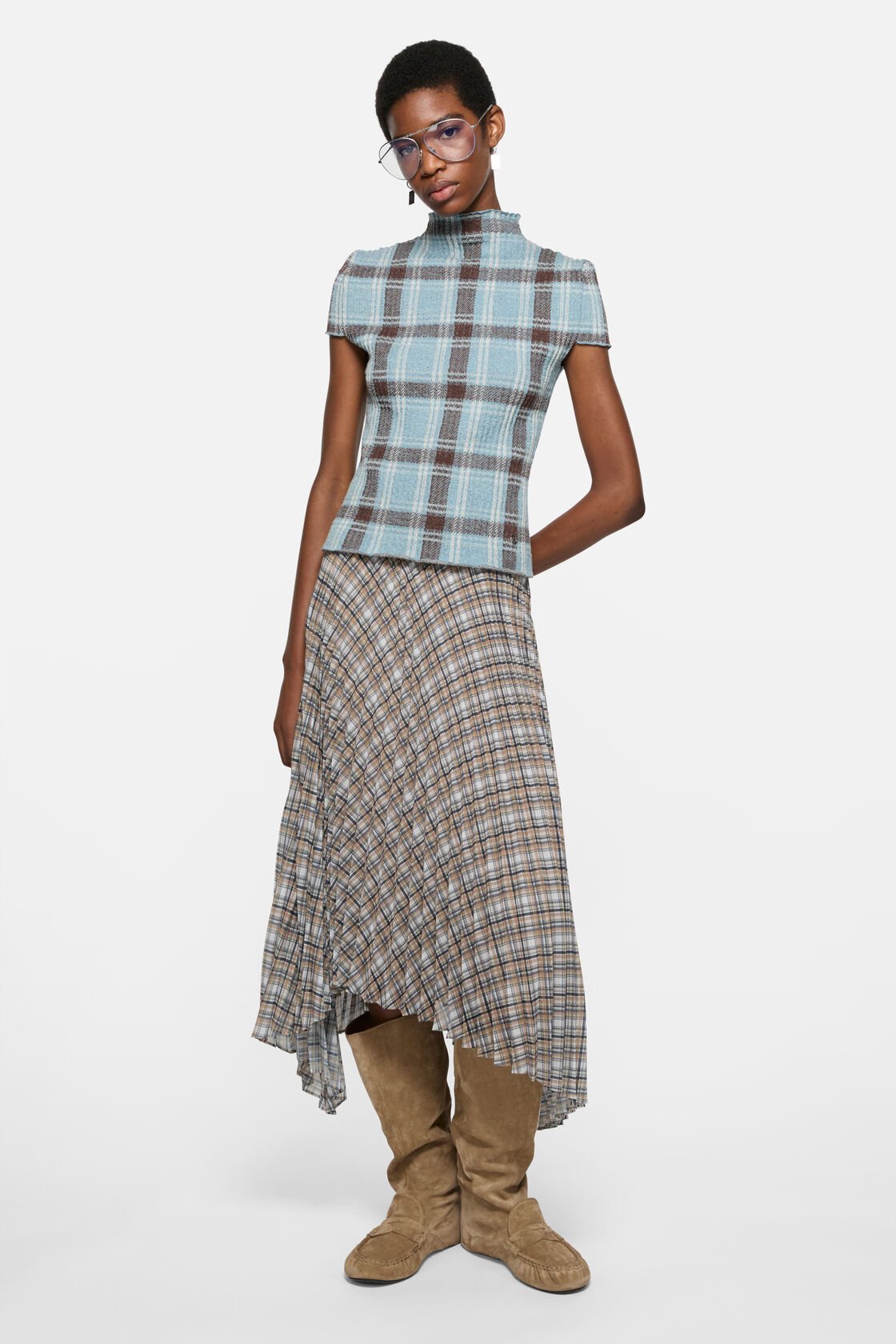 Slouch saddle boots, Beige, 2000x