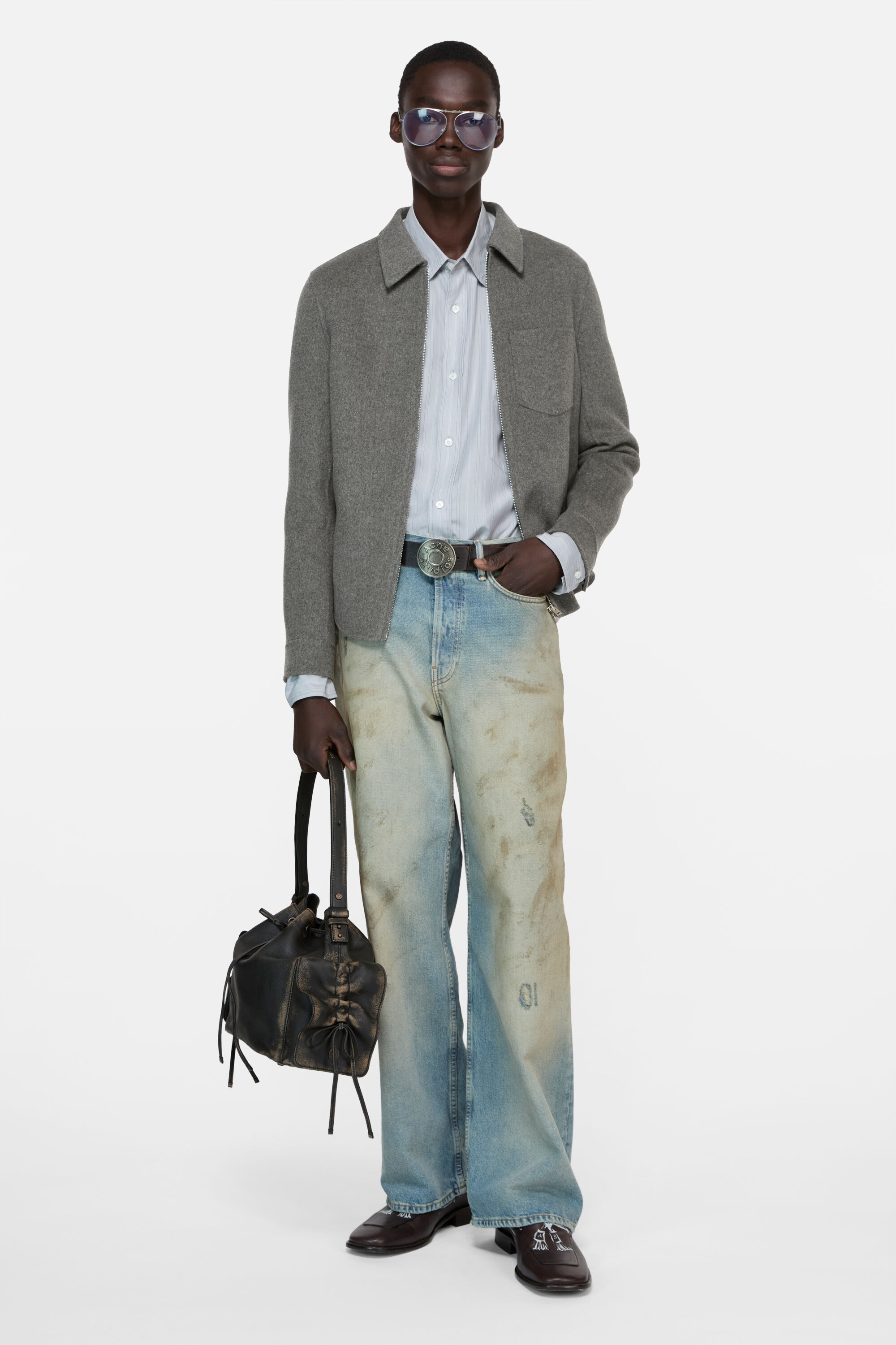 Acne Studios - Cashmere zip jacket - Vintage grey melange