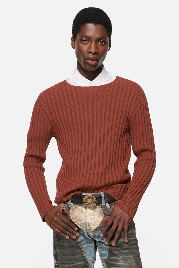 FN-UX-KNIT000021, Terracotta red