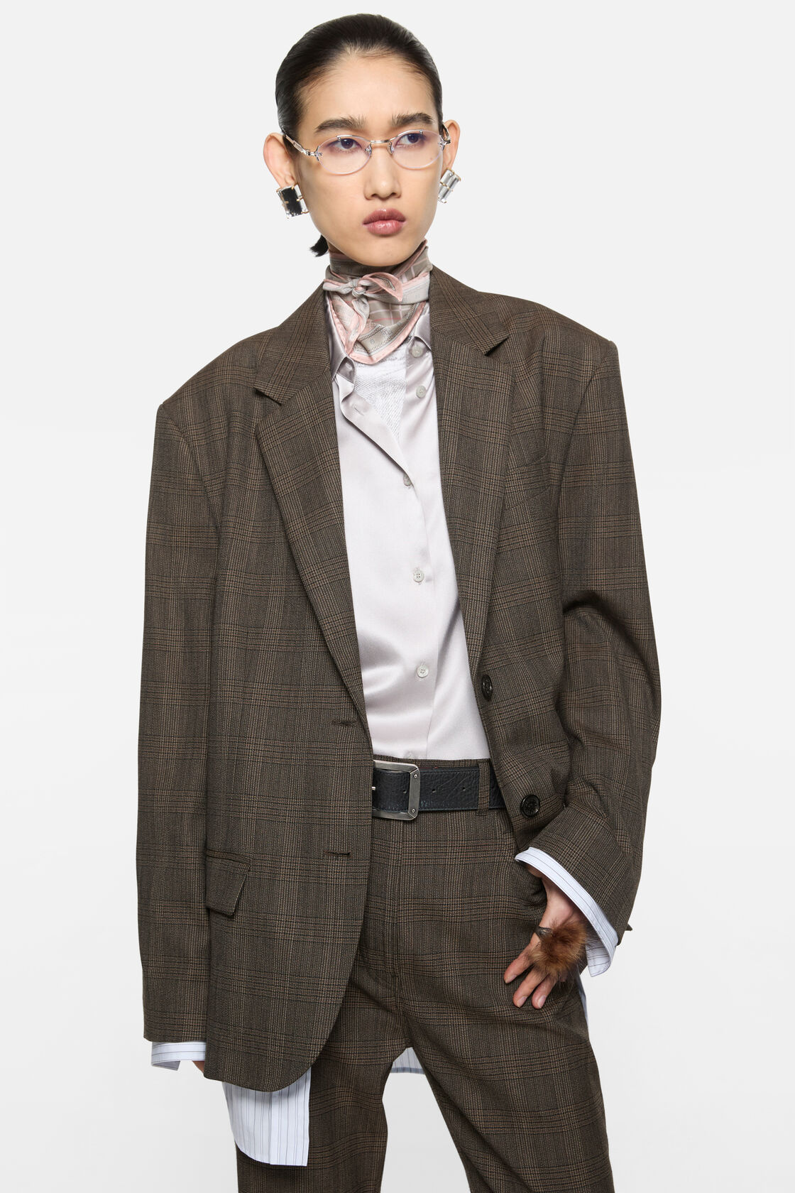 Layered wool suit jacket, Brown/black, 2000x