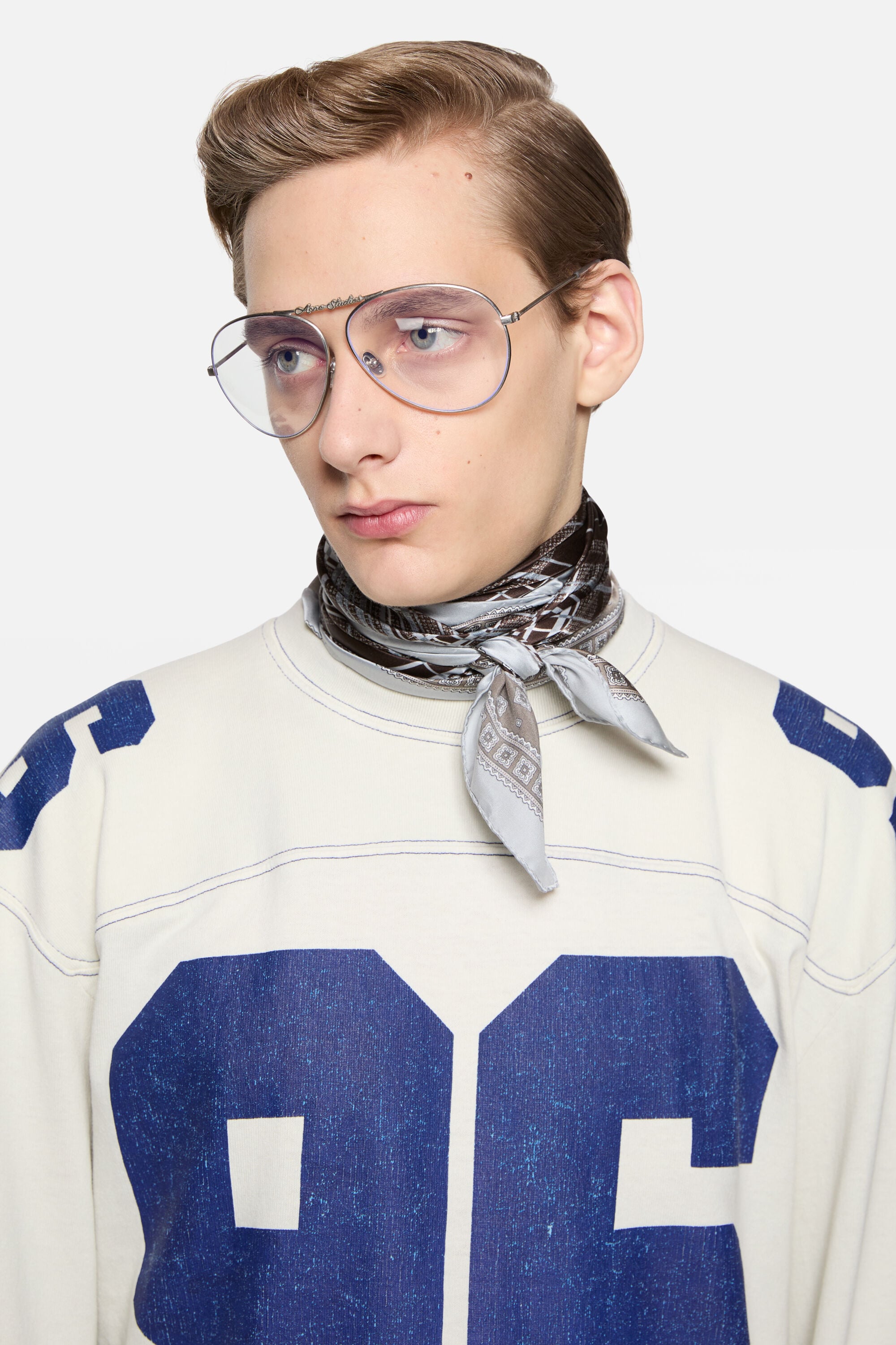 Acne Studios - Metal aviator sunglasses - Vintage silver/transparent
