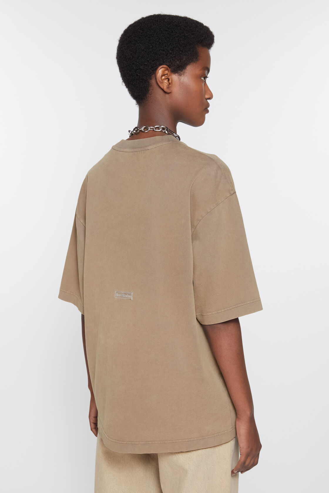 Crew neck t-shirt - Relaxed unisex fit, Taupe Brown, 2000x