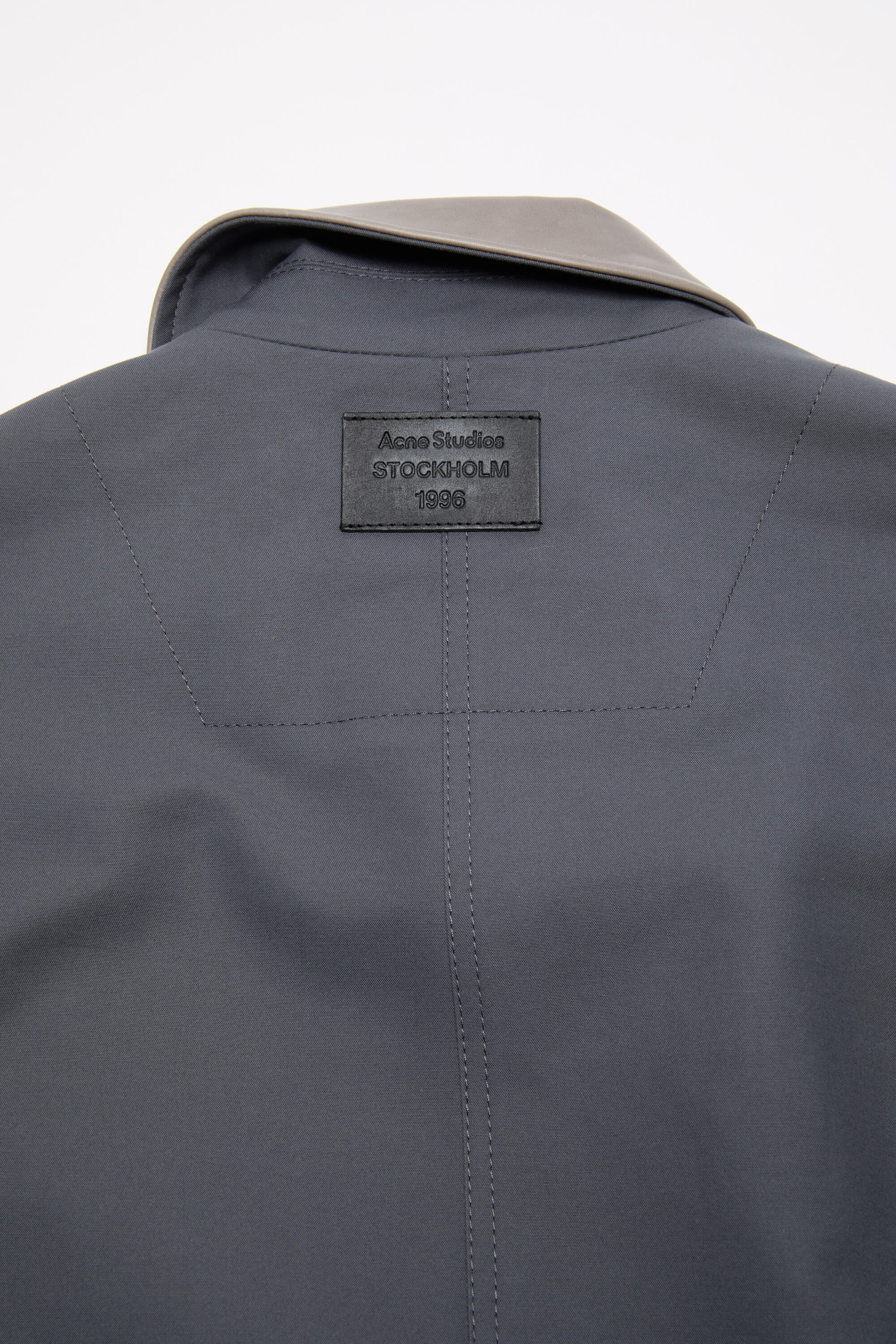 Acne Studios - レザーカラーボンバージャケット - カーボングレー