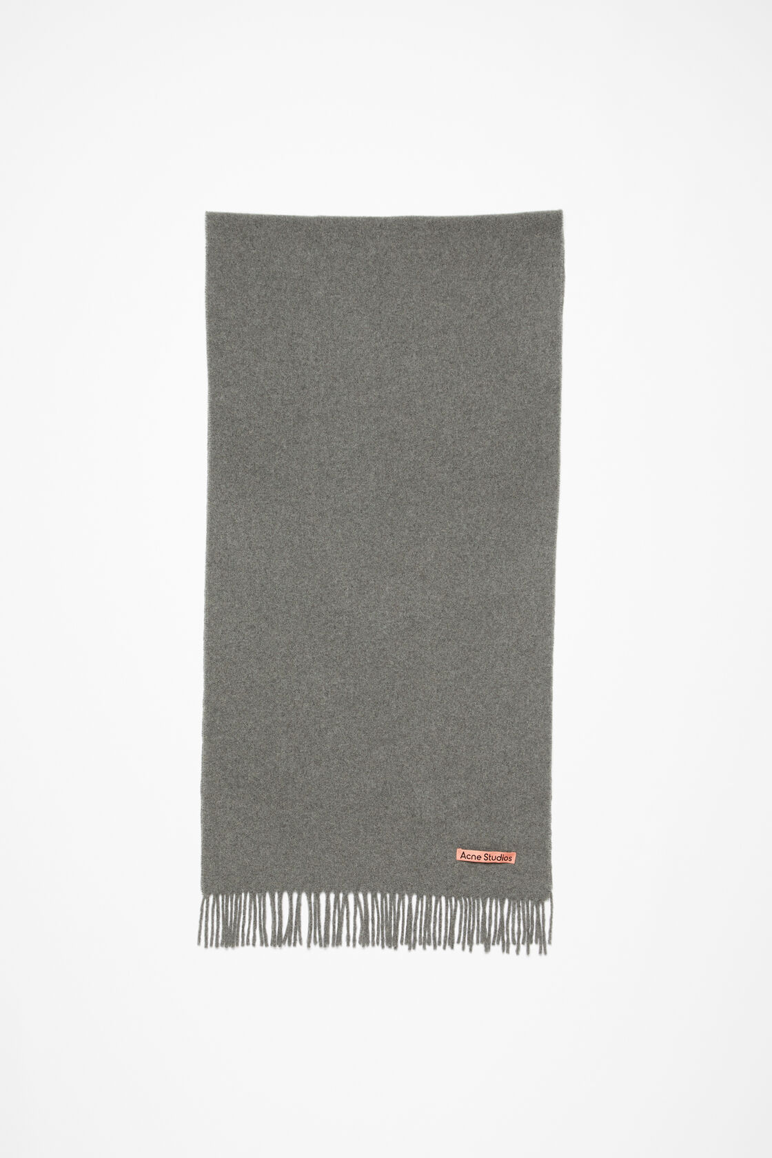 Cashmere fringe scarf - Narrow, Grey Melange, 2000x