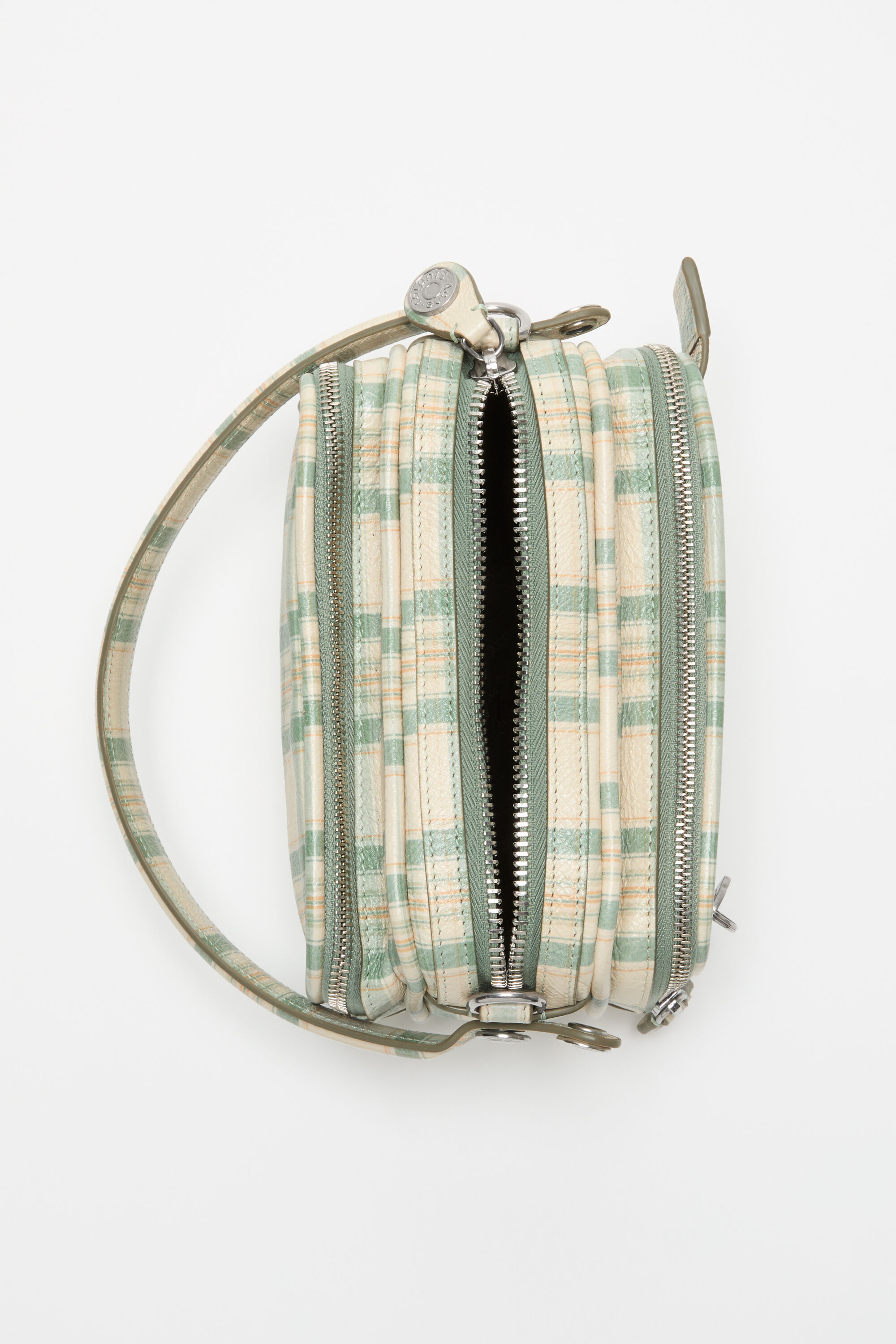 Acne Studios - Camero Kit check crossbody bag - Green/orange