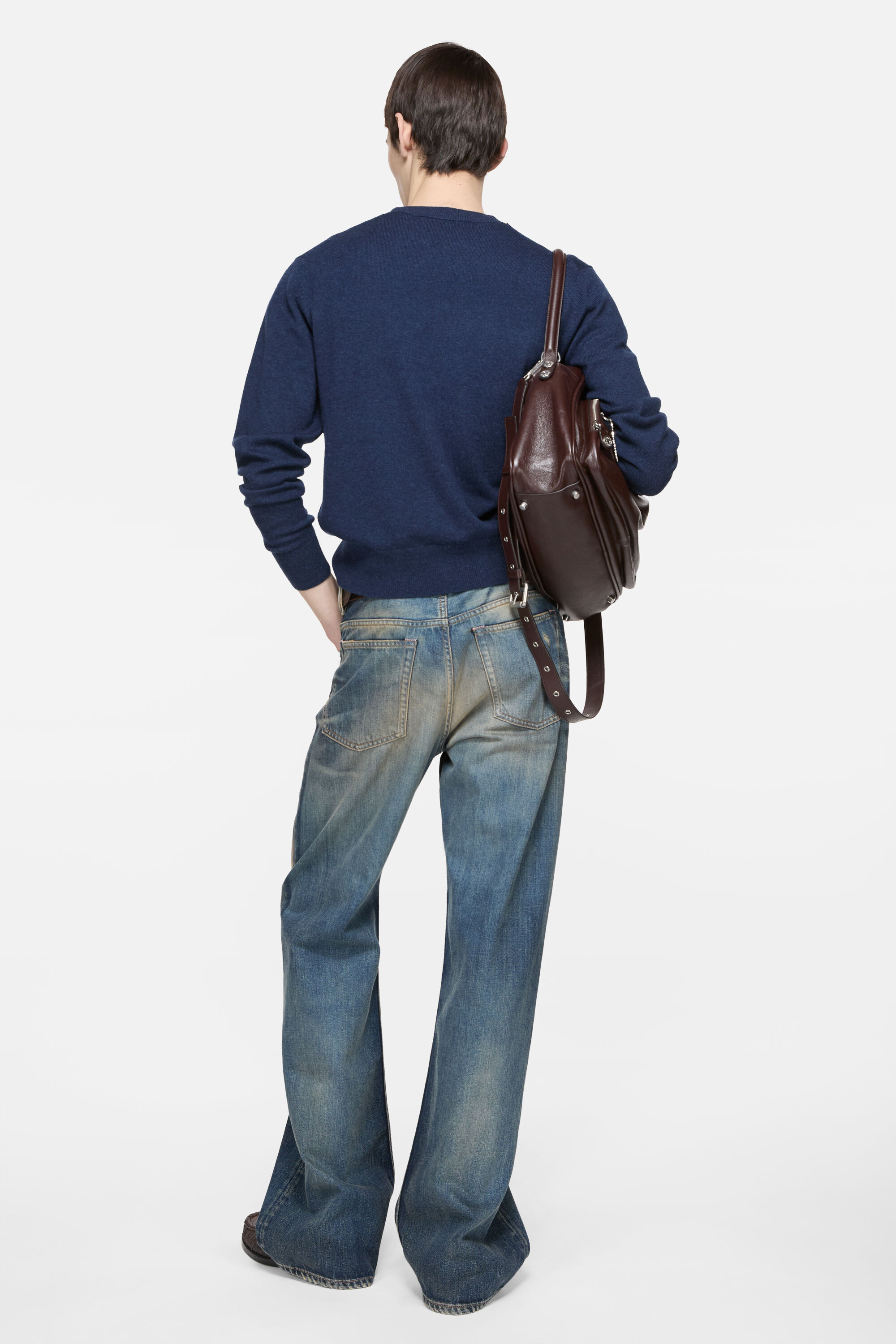 Acne Studios - Crewneck sweater - Yak wool - Navy melange