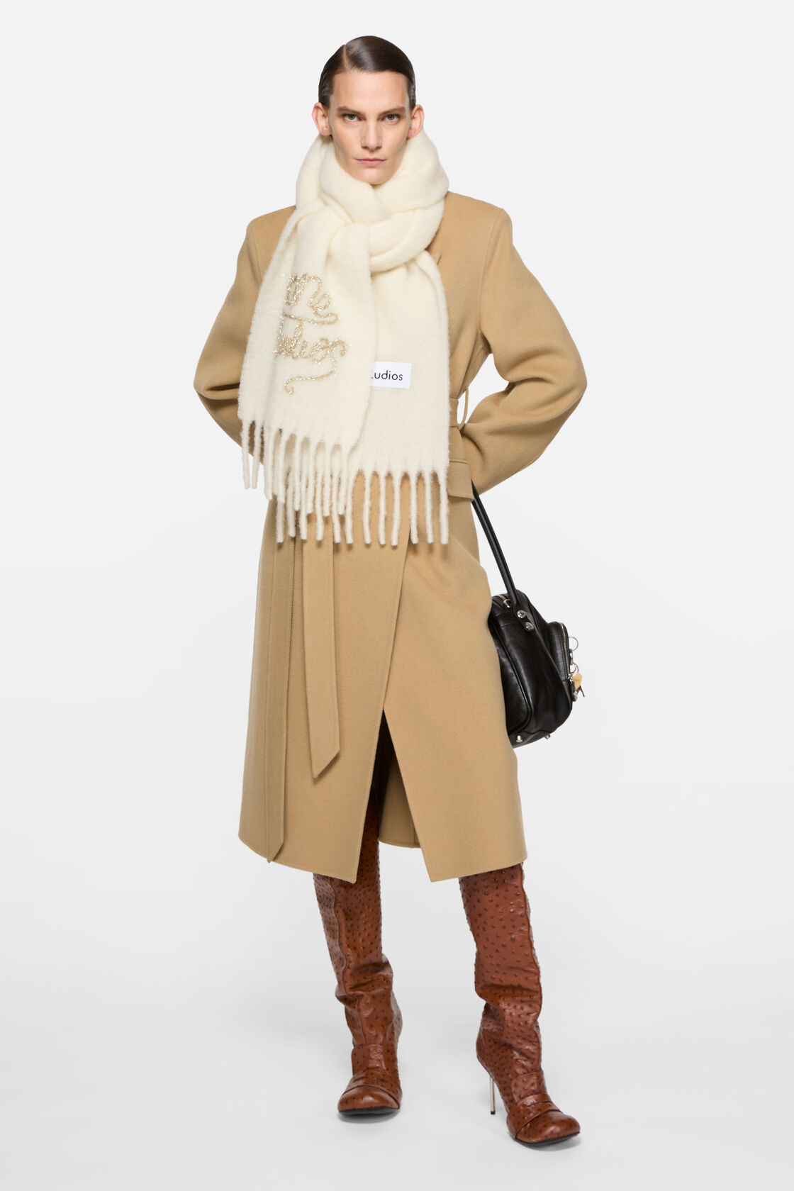 ウールロゴスカーフ, ホワイト, 2000x