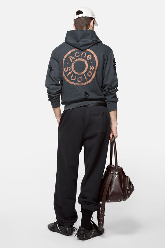 Acne Studios - Hooded zipper sweater - Black melange
