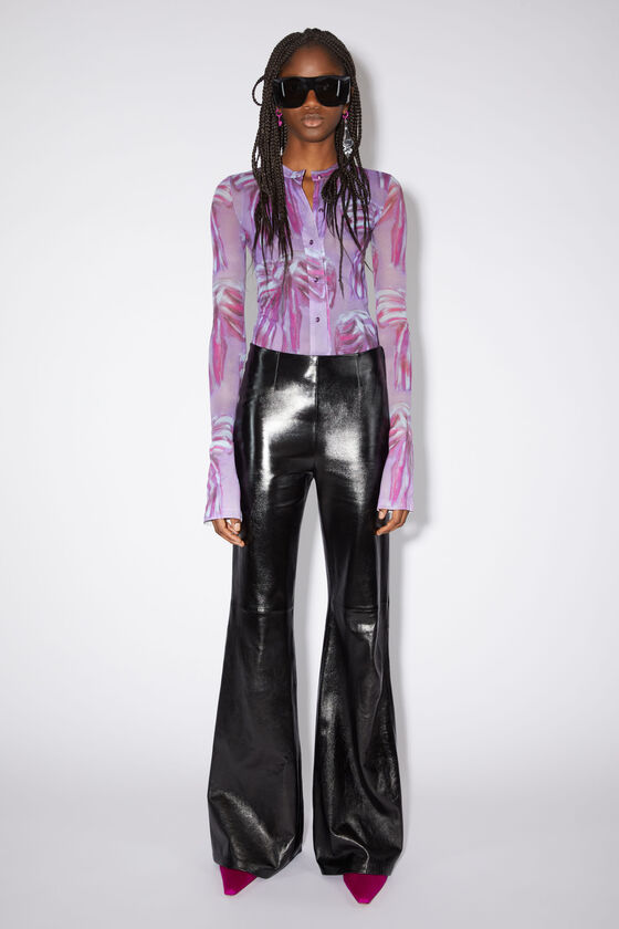 Acne Studios - Leather flared trousers - Black