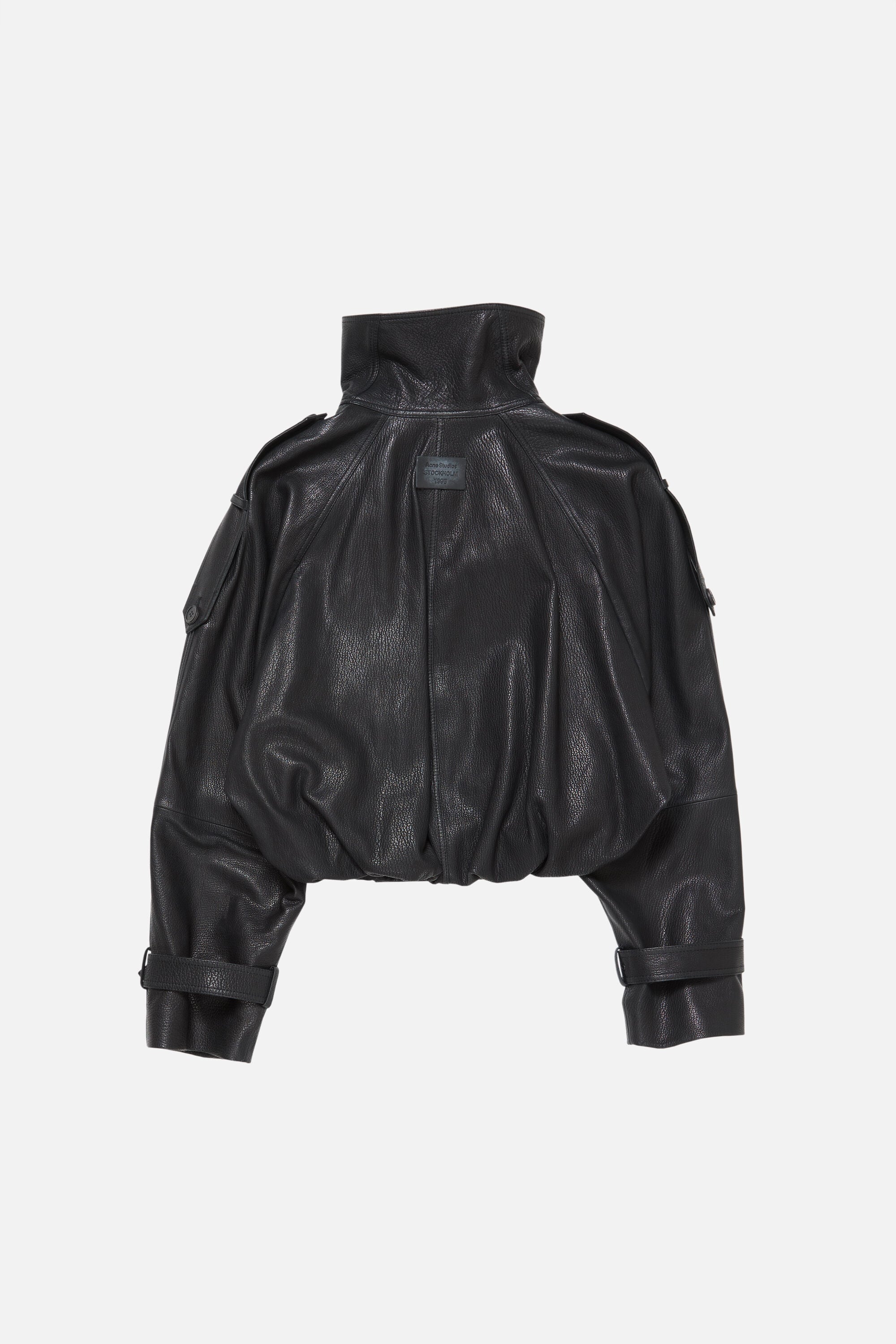 Acne Studios - クロップドレザートレンチコート - ブラック