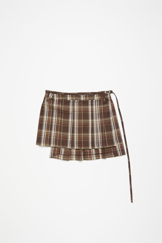 Acne Studios - Asymmetric pleated skirt - Brown/beige 