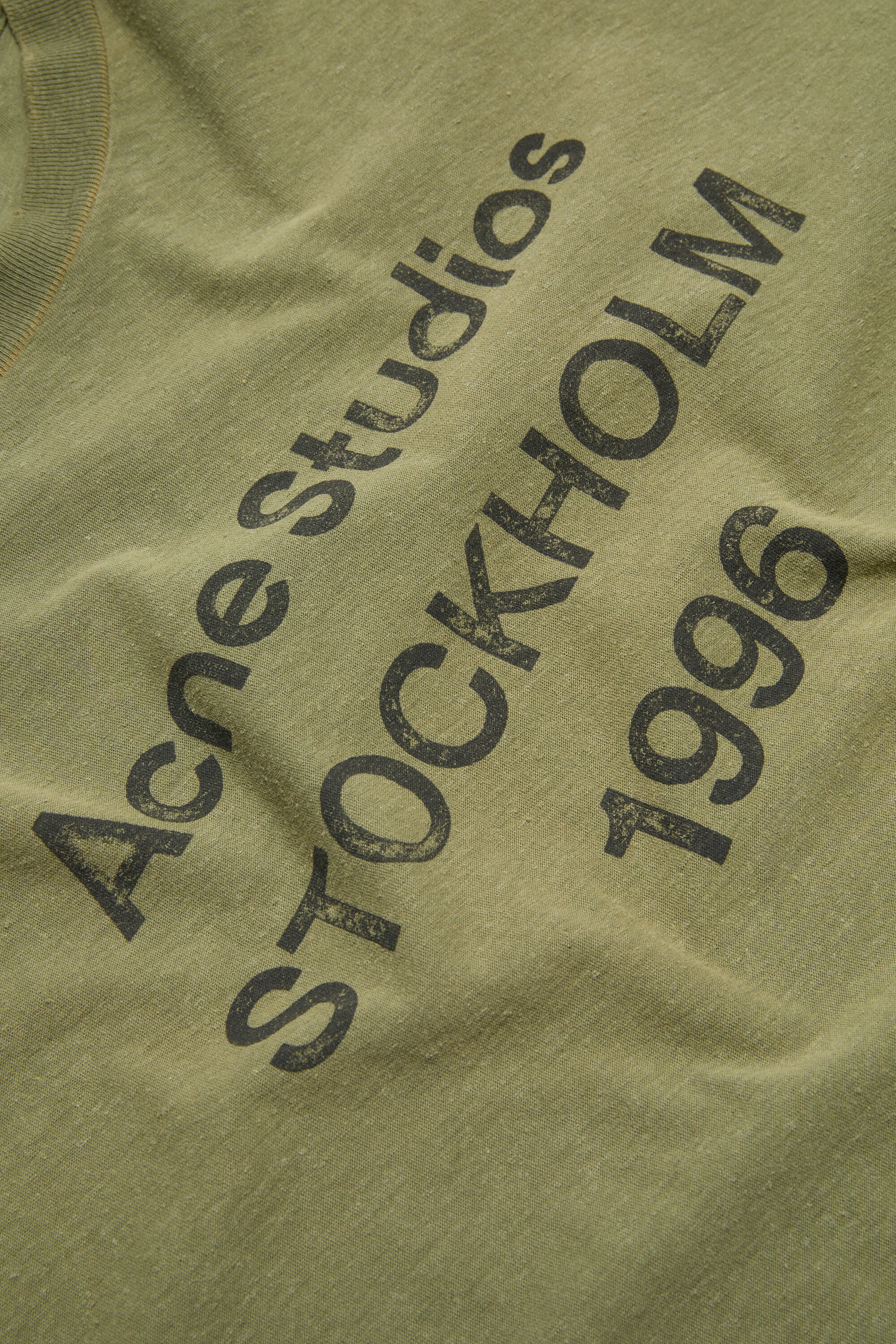 Acne Studios - Sprayed logo t-shirt - Olive green