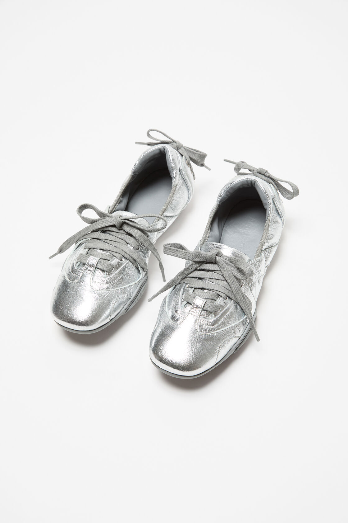 Lace-up leather shoes, Silver/grey, 2000x