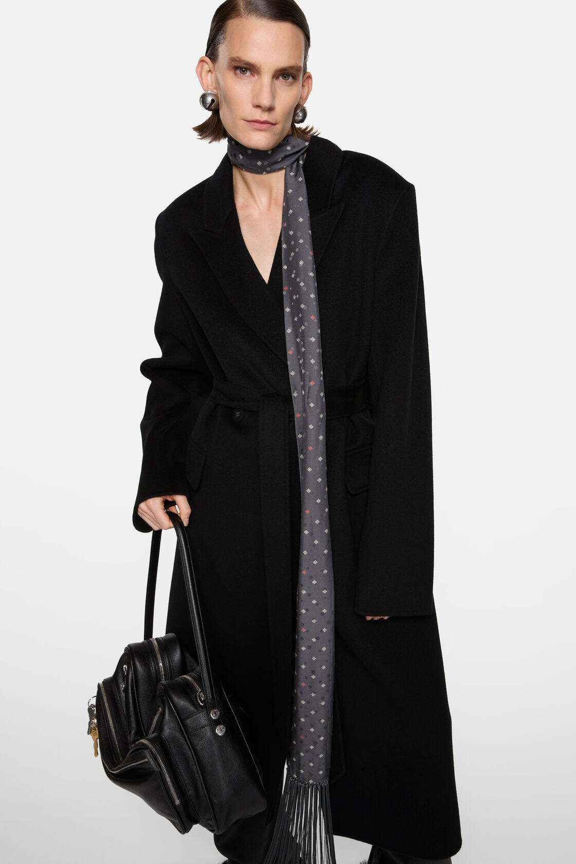 Double-breasted wool coat, Black, 2000x
