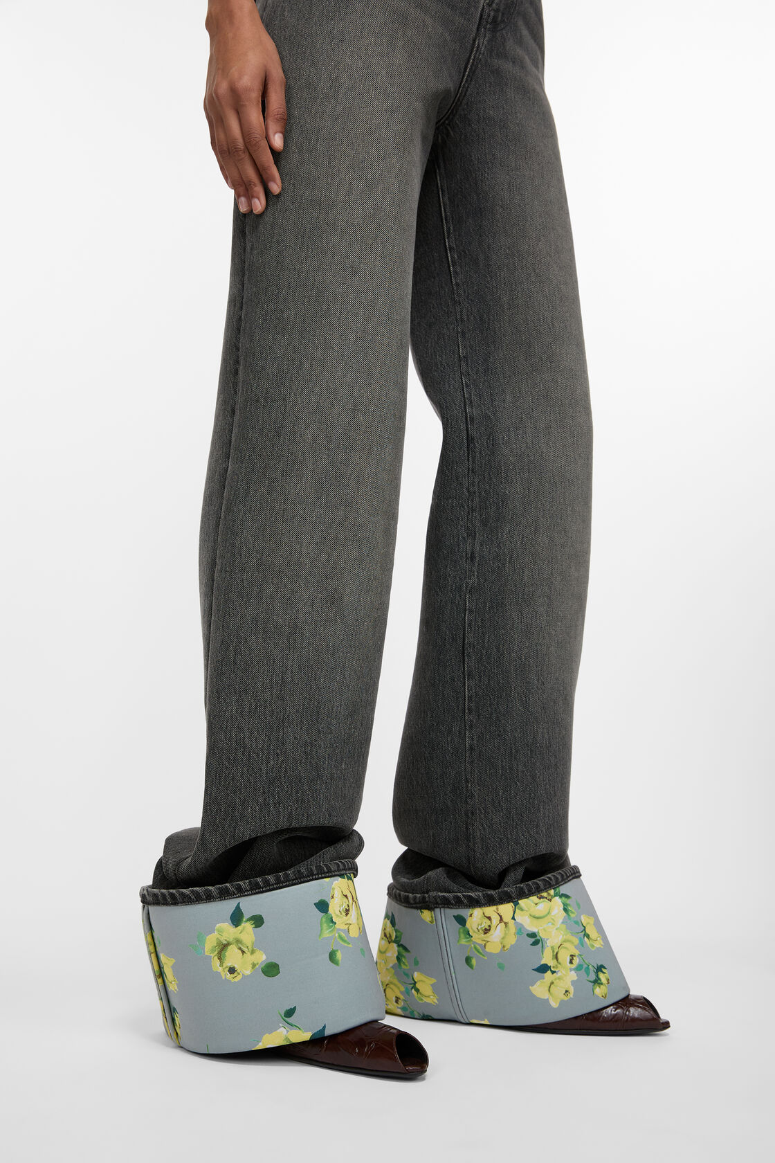 Denim bonded trousers, Anthracite grey, 2000x