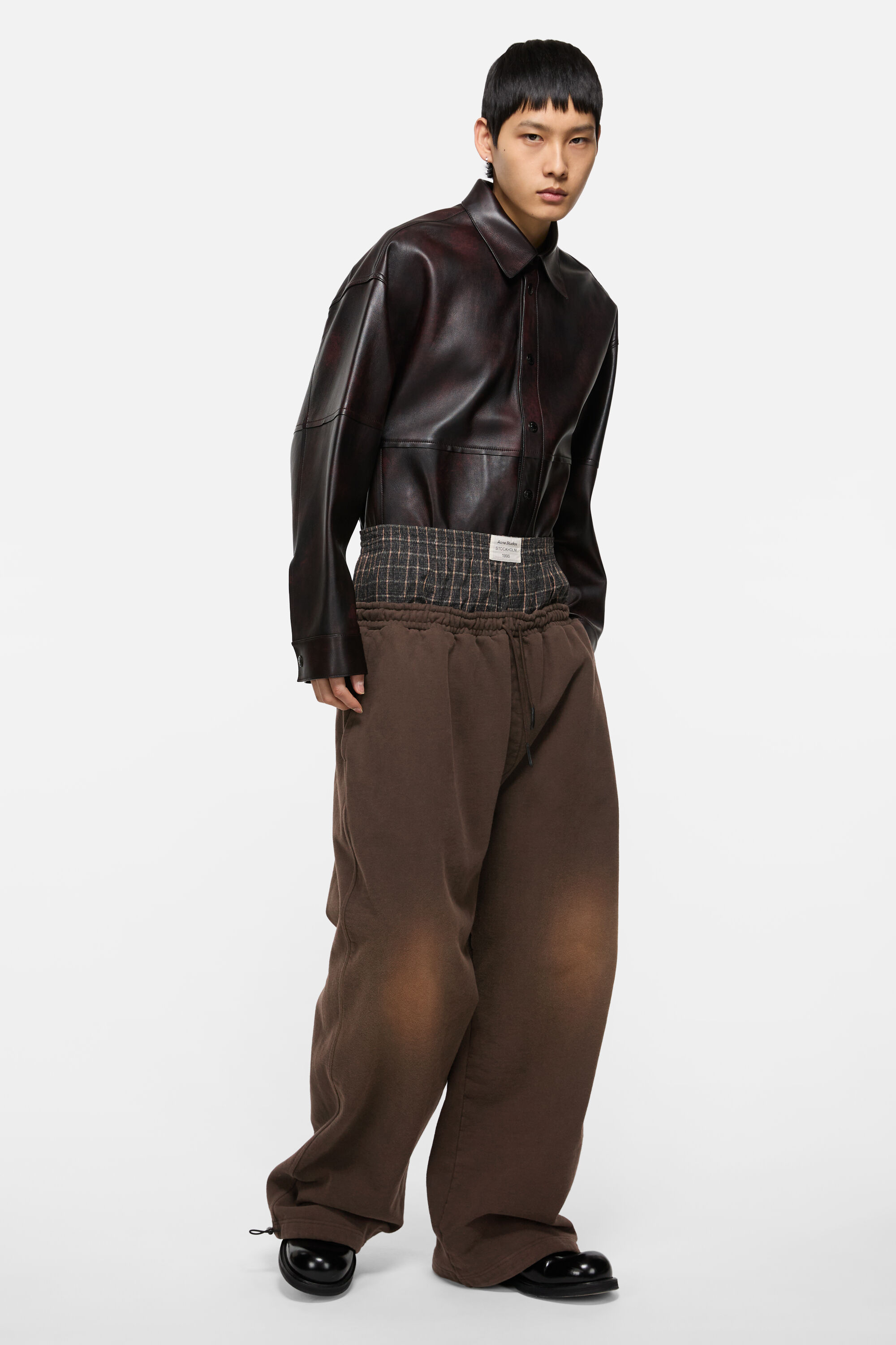 Acne Studios - Layered logo sweatpants - Dark brown