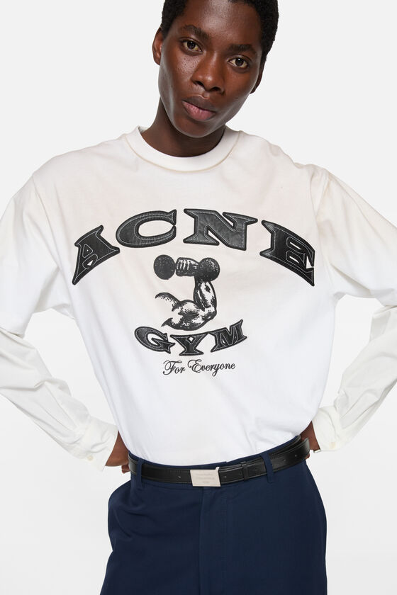 Acne Studios - レイヤードロゴTシャツ - ダスティホワイト