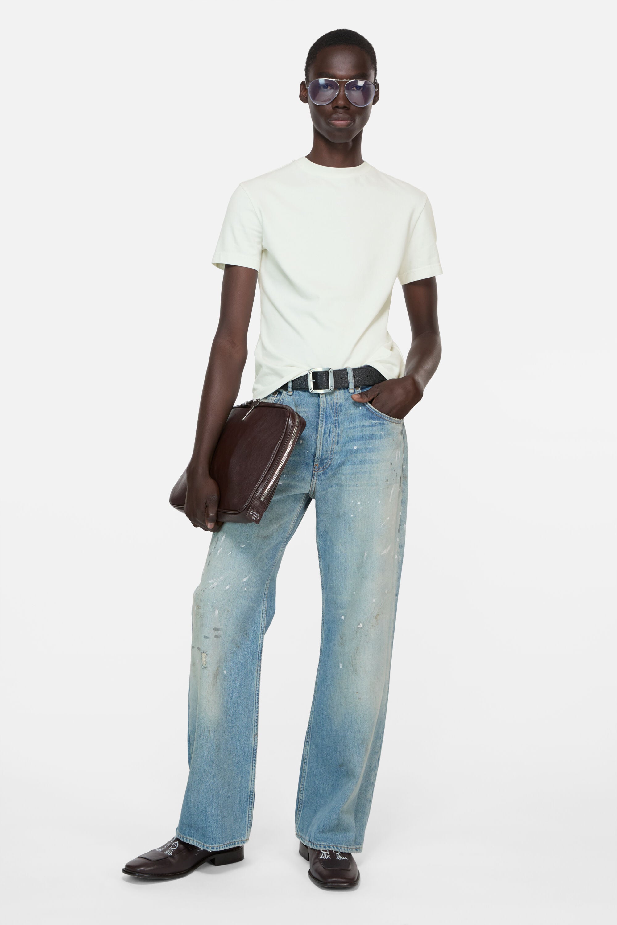 Acne Studios - ラバーロゴTシャツ - アイスホワイト