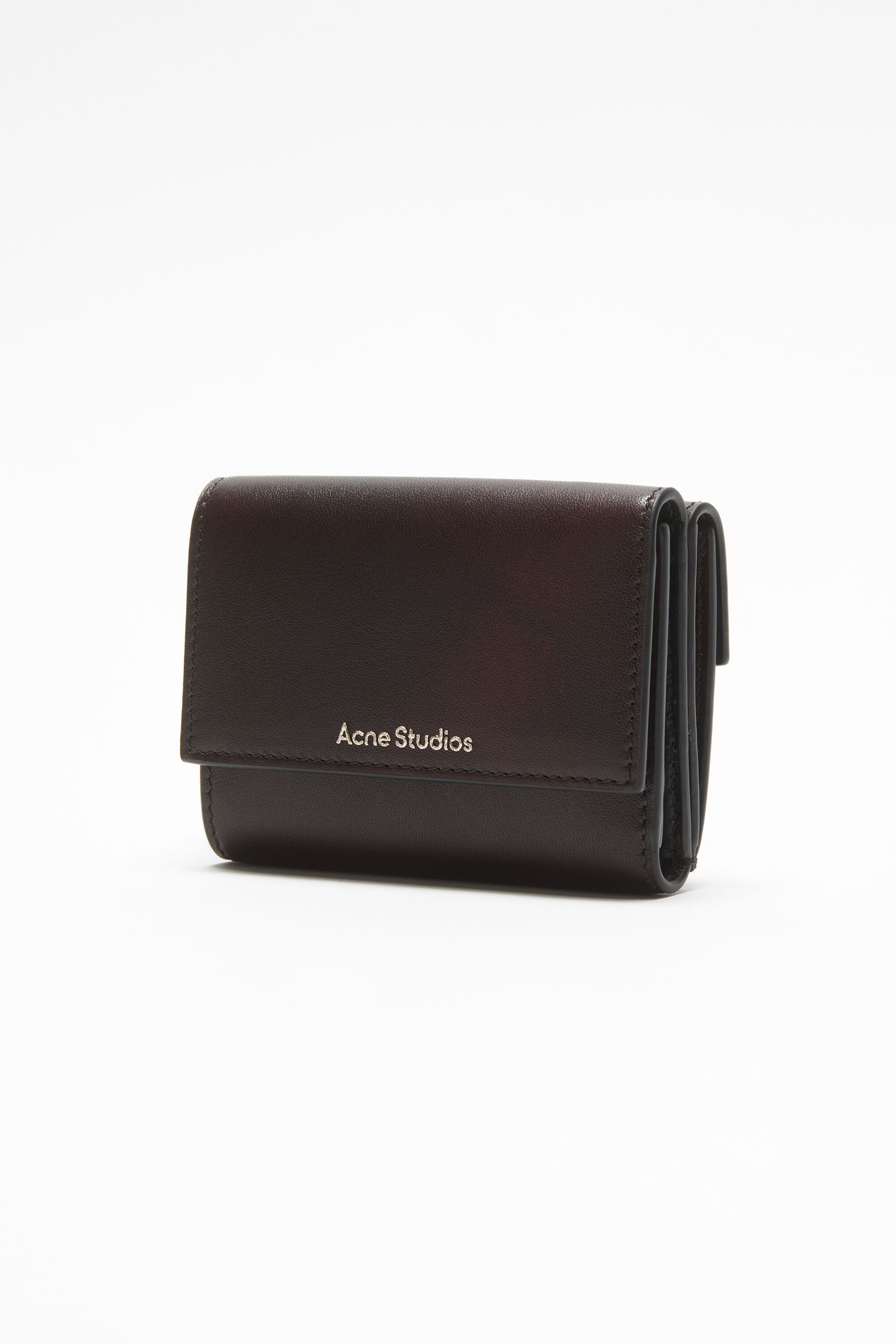 Acne Studios - 3つ折りレザーウォレット - ダークブラウン