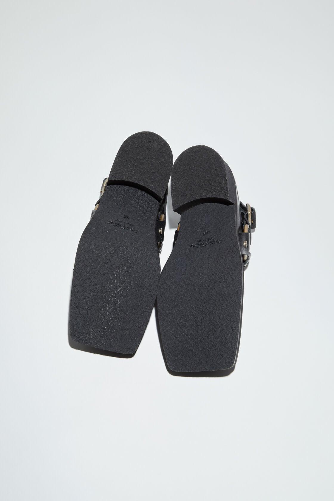 Leather buckle mule, Anthracite grey, 2000x