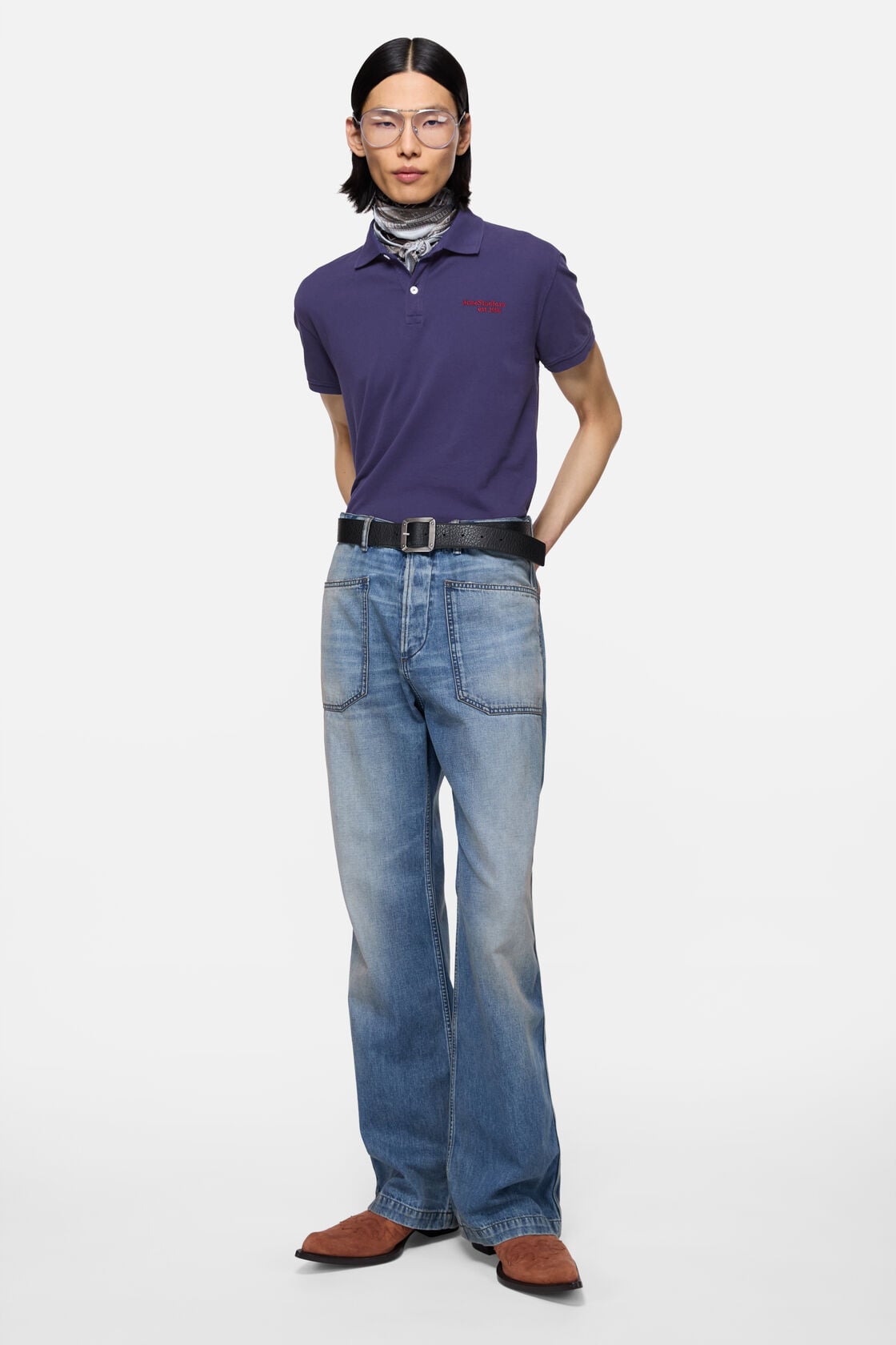 Logo polo t-shirt, Navy, 2000x