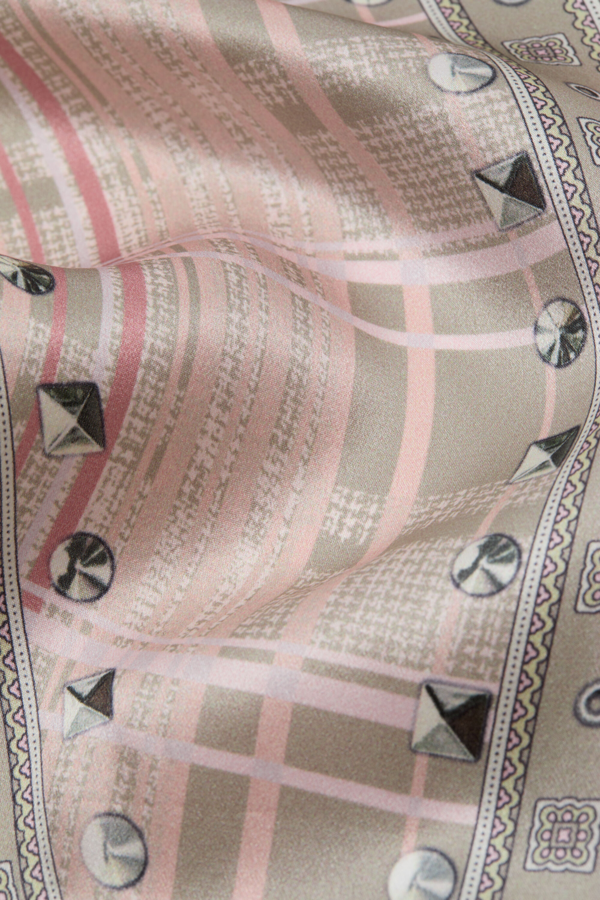 Acne Studios - Checkered silk bandana - Pink/taupe