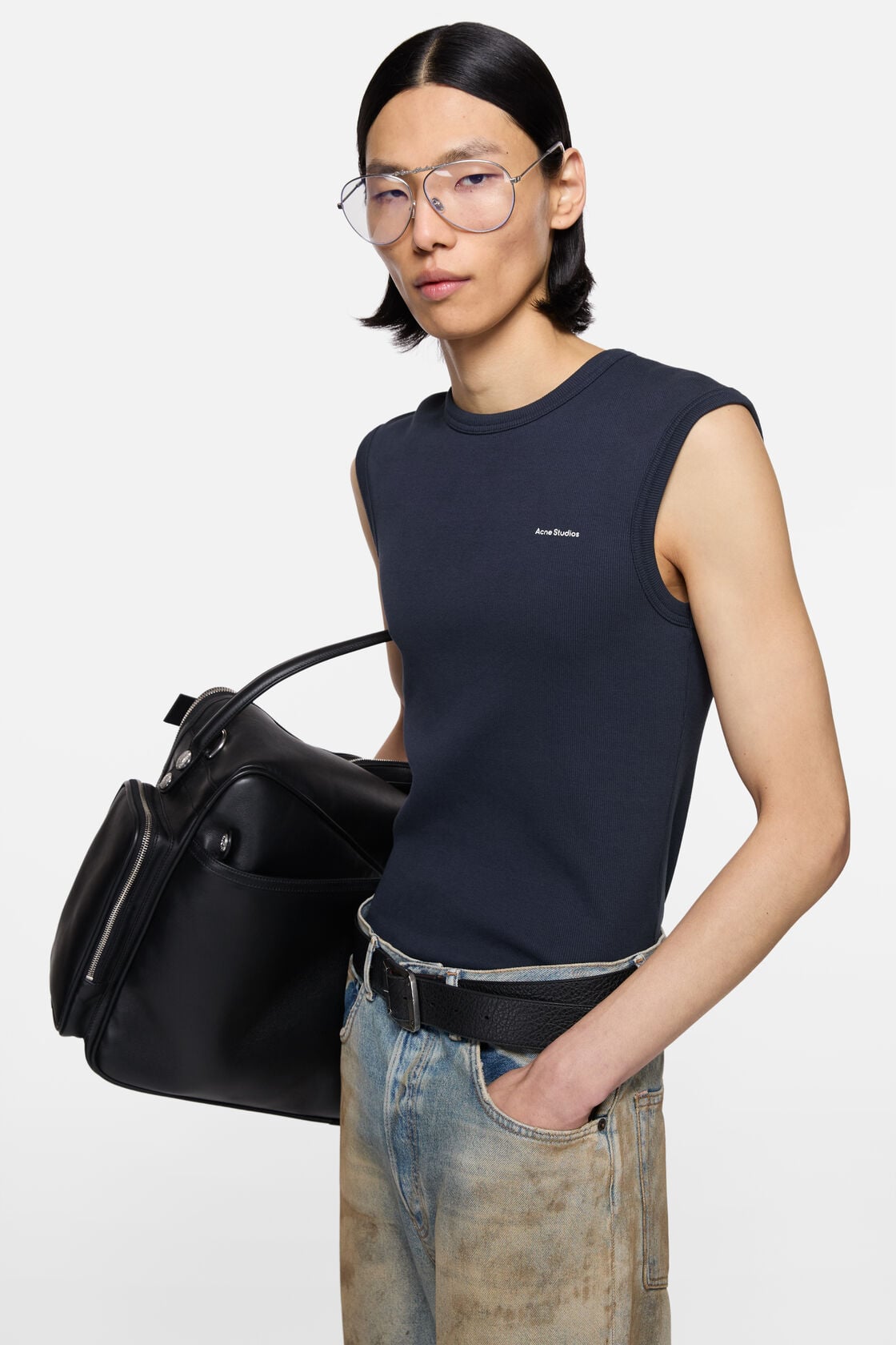 Logo muscle t-sirt, Navy, 2000x