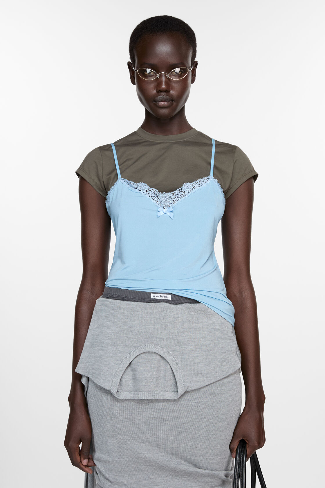 Layered strap t-shirt, Grey/blue, 2000x