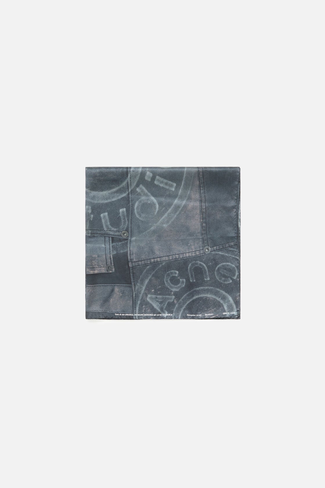 Printed silk scarf, Dark Blue, 2000x