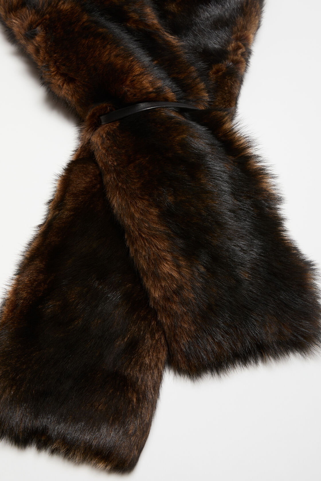 Shearling scarf, Rust brown, 2000x
