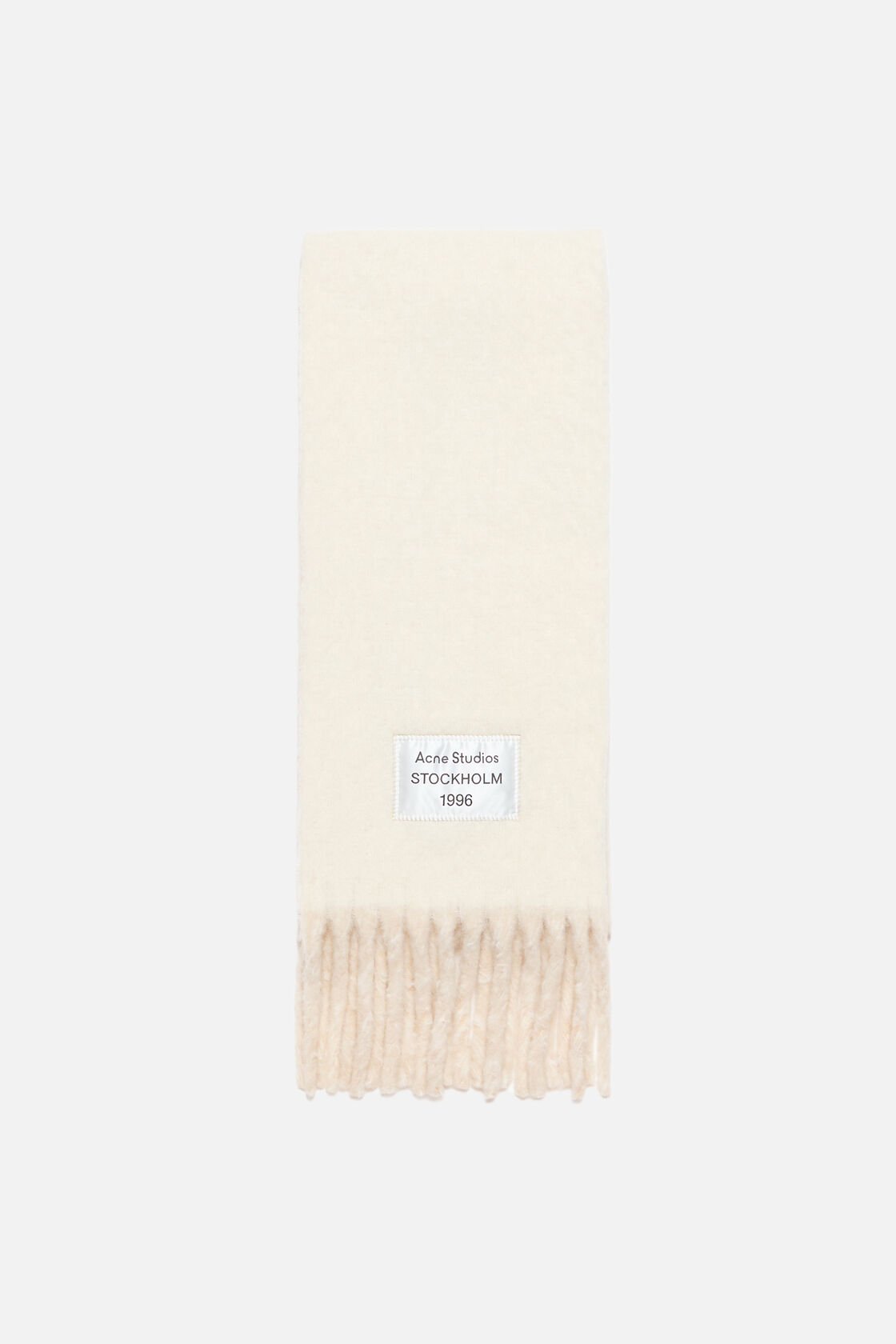 Bicolour Alpaca Scarf, White/beige, 2000x