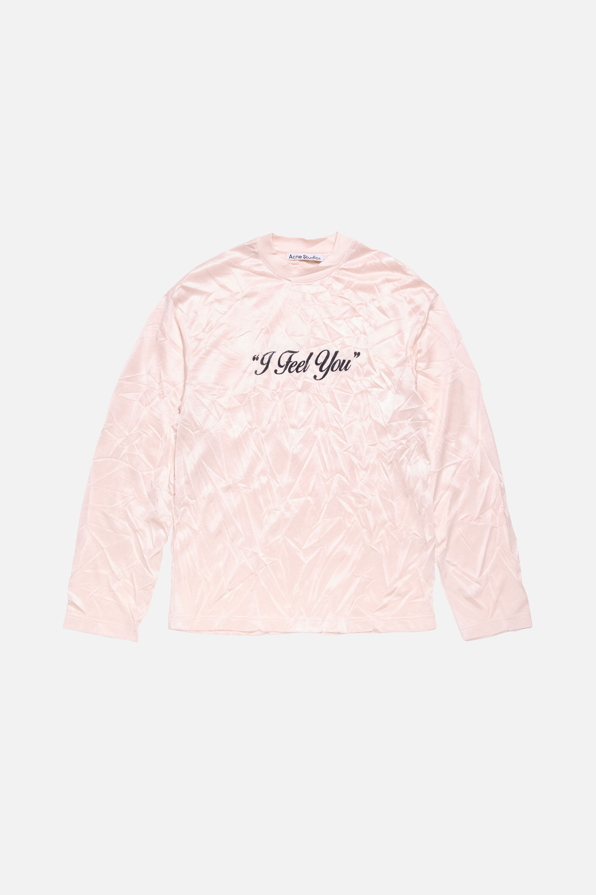 Acne Studios - Crinkled graphic t-shirt - Powder pink