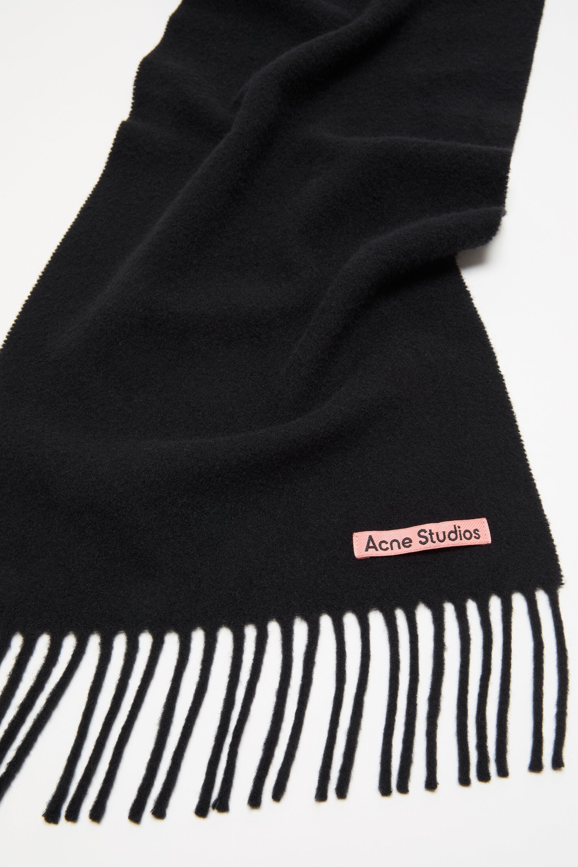 Acne Studios - フリンジウールスカーフ - スキニー - ブラック